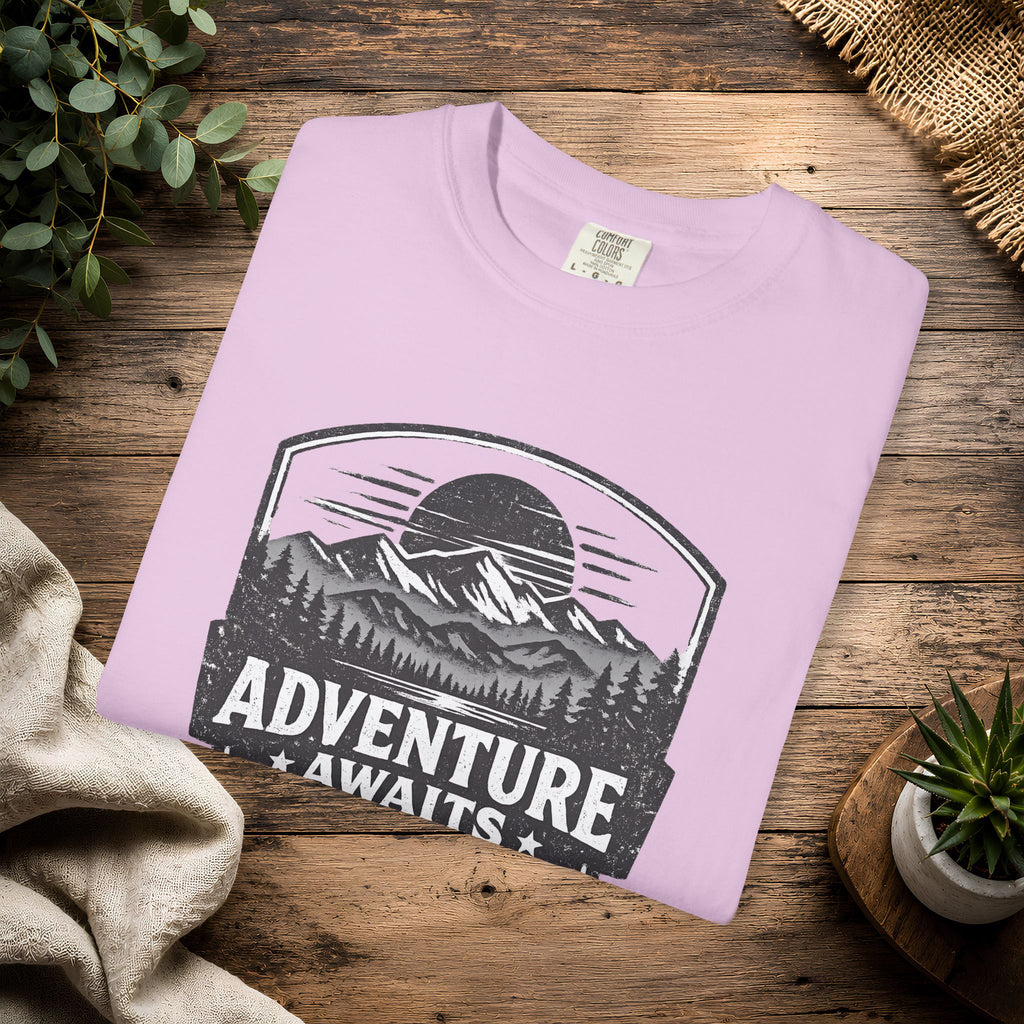 Adventure Awaits T-Shirt — Mountain Hiking Outdoors Tee