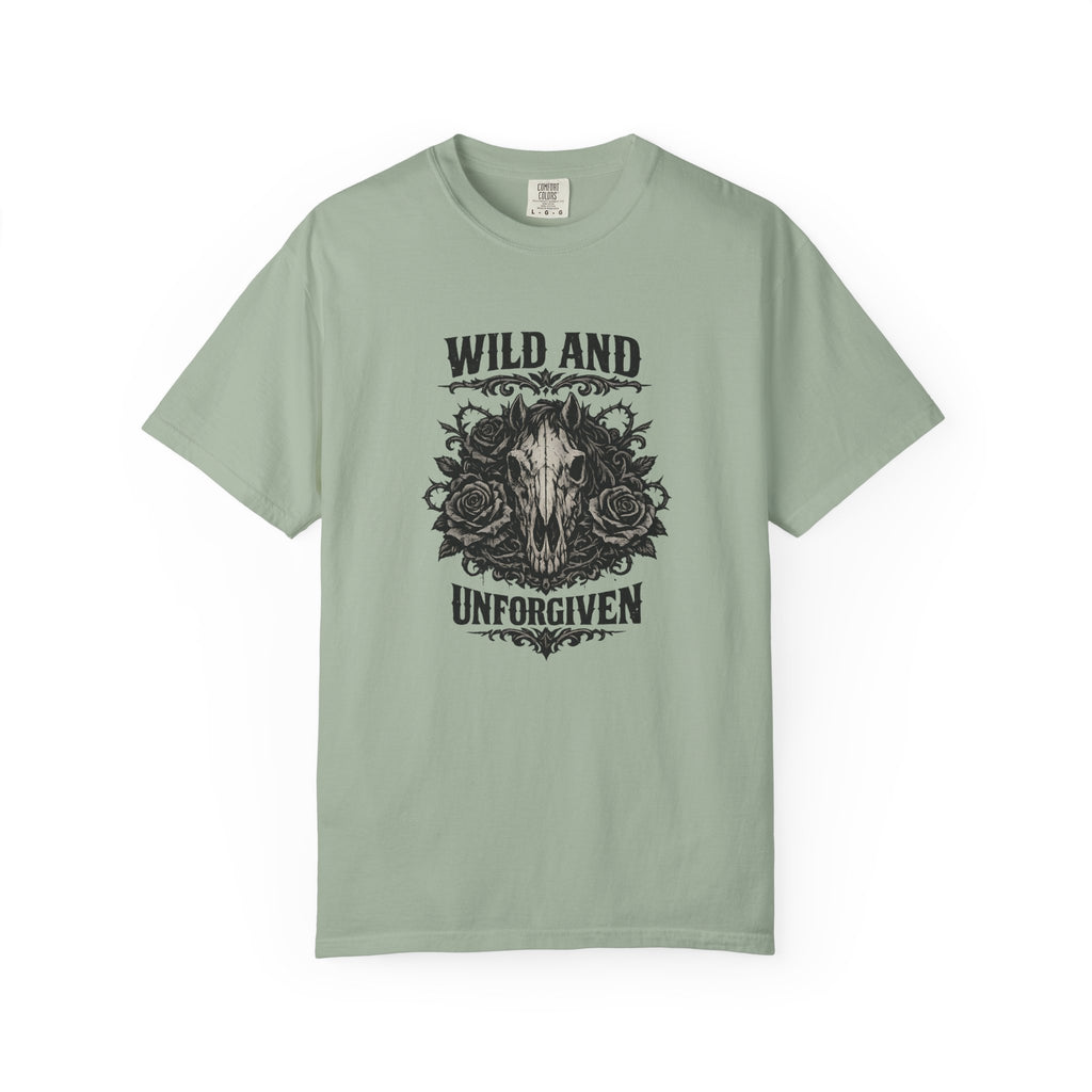 Wild and Unforgiven Skull Tee – Horse Rider Graphic T-Shirt