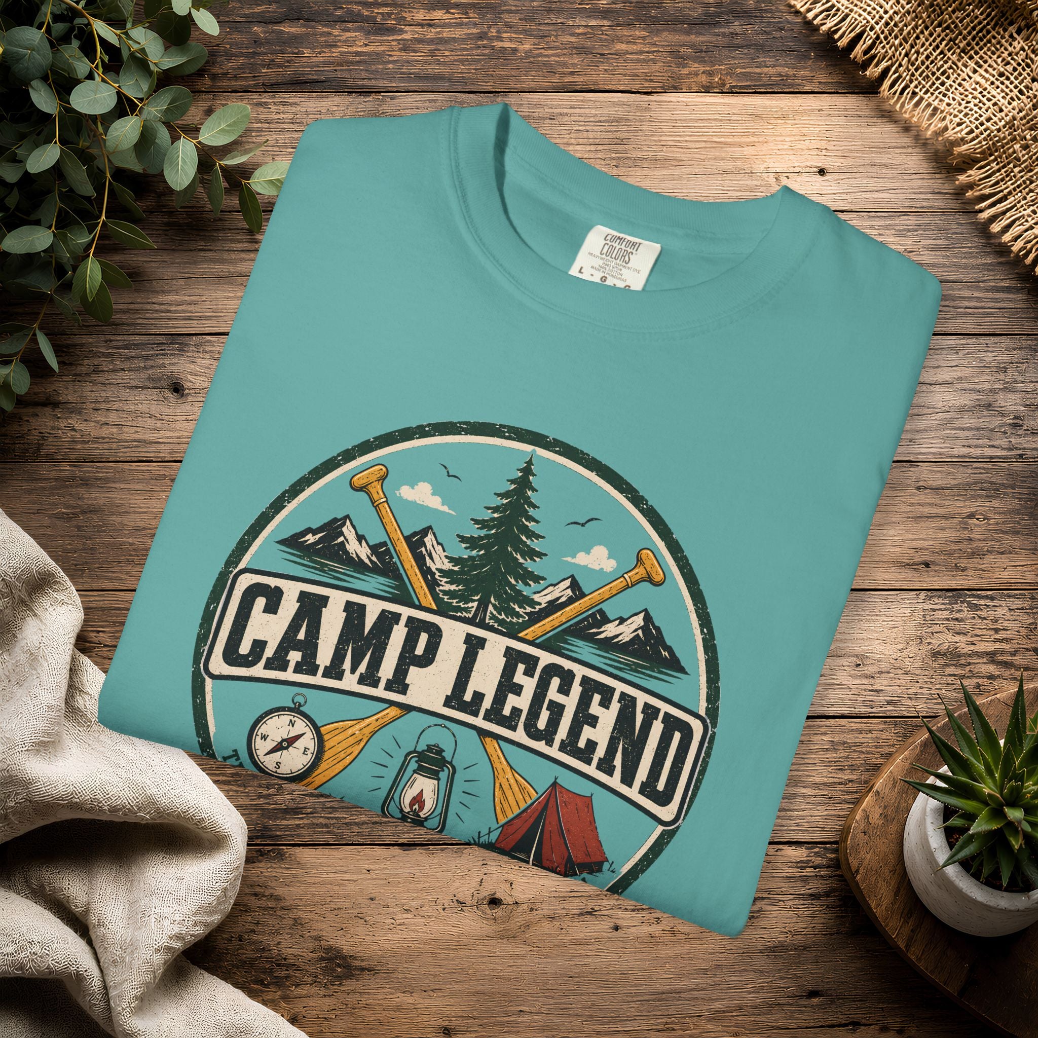 Camp Legend T-Shirt — Vintage Camping Badge Tee