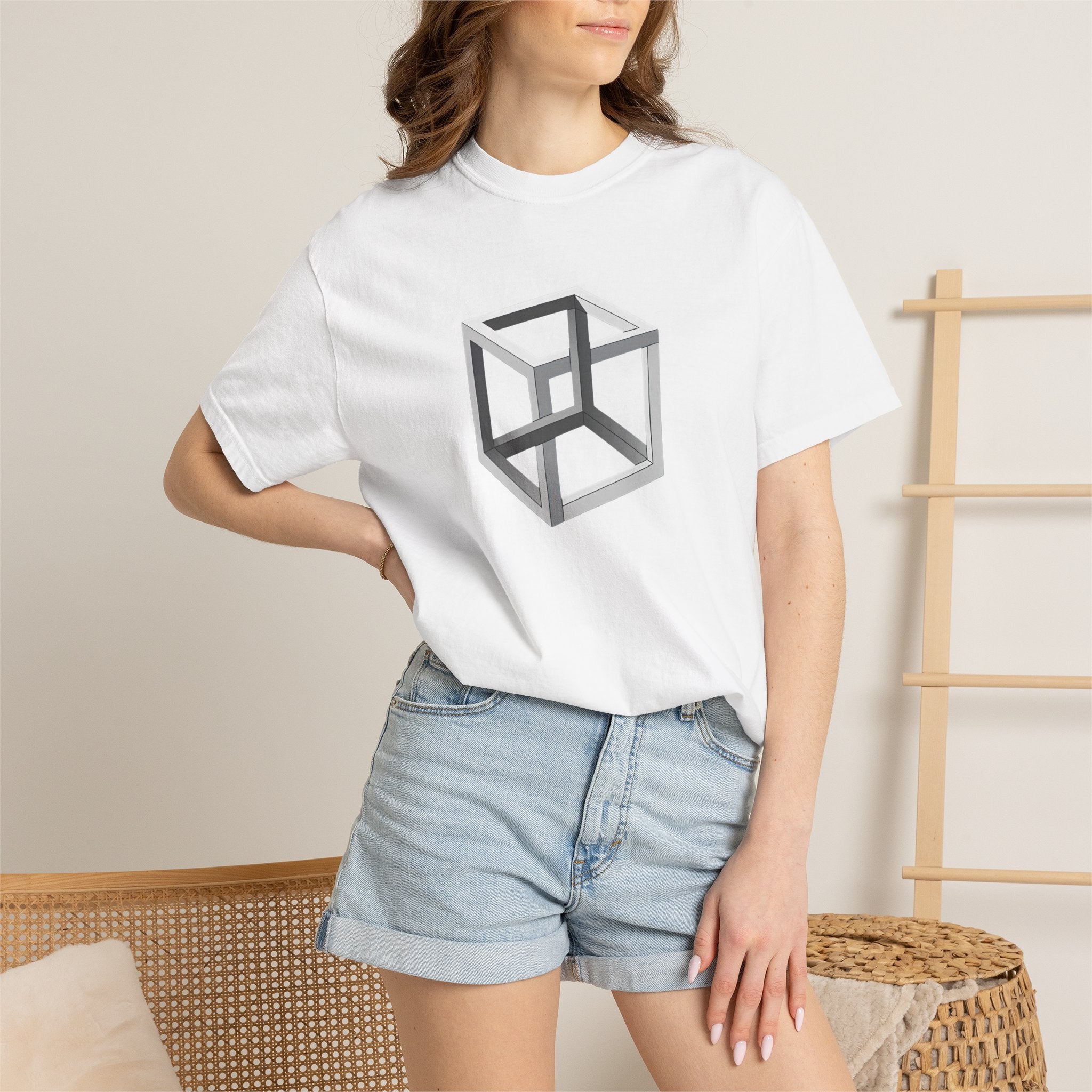 Optical Illusion Cube Depth T-Shirt