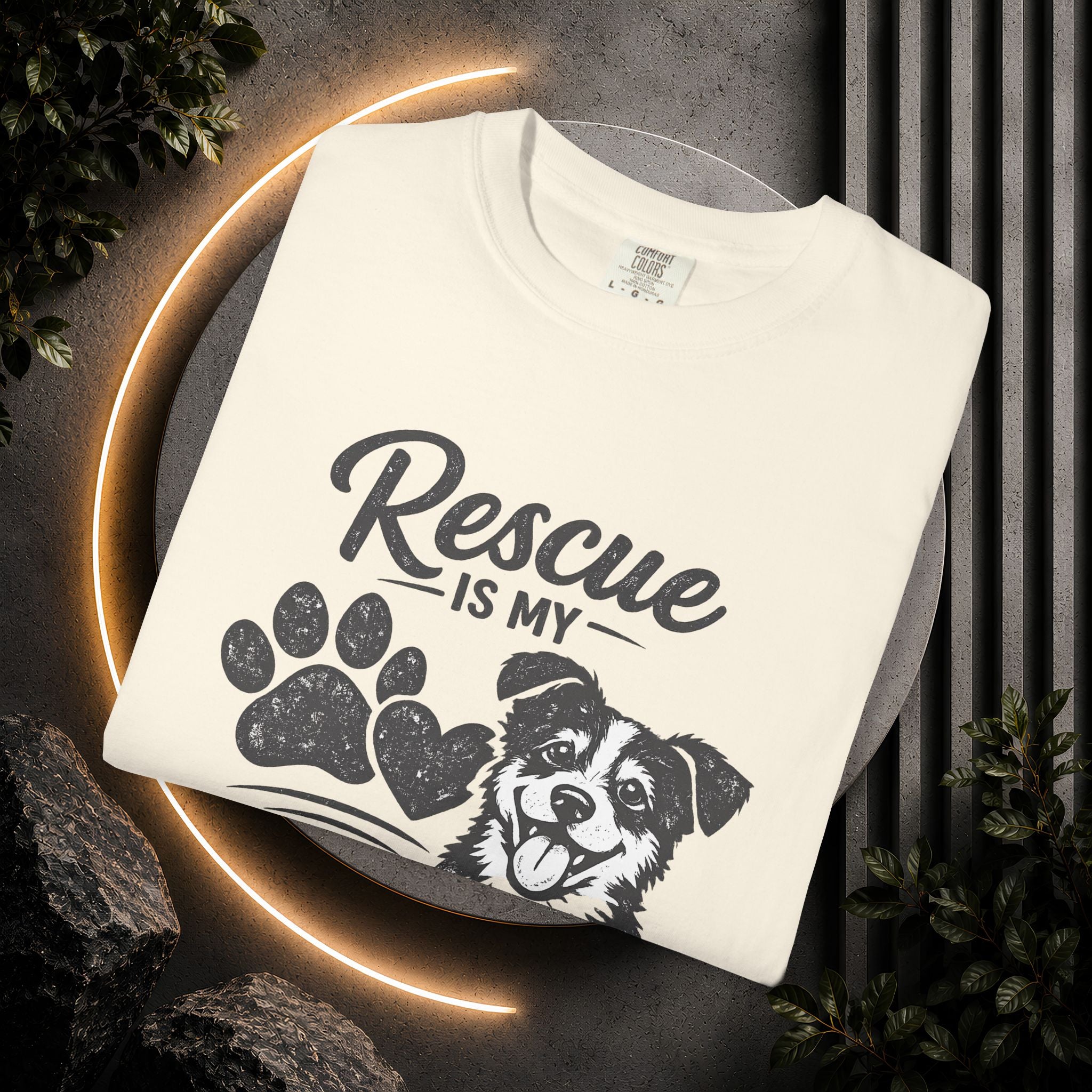 Rescue Is My Favorite Breed T-Shirt — Dog Rescue Paw Print Tee