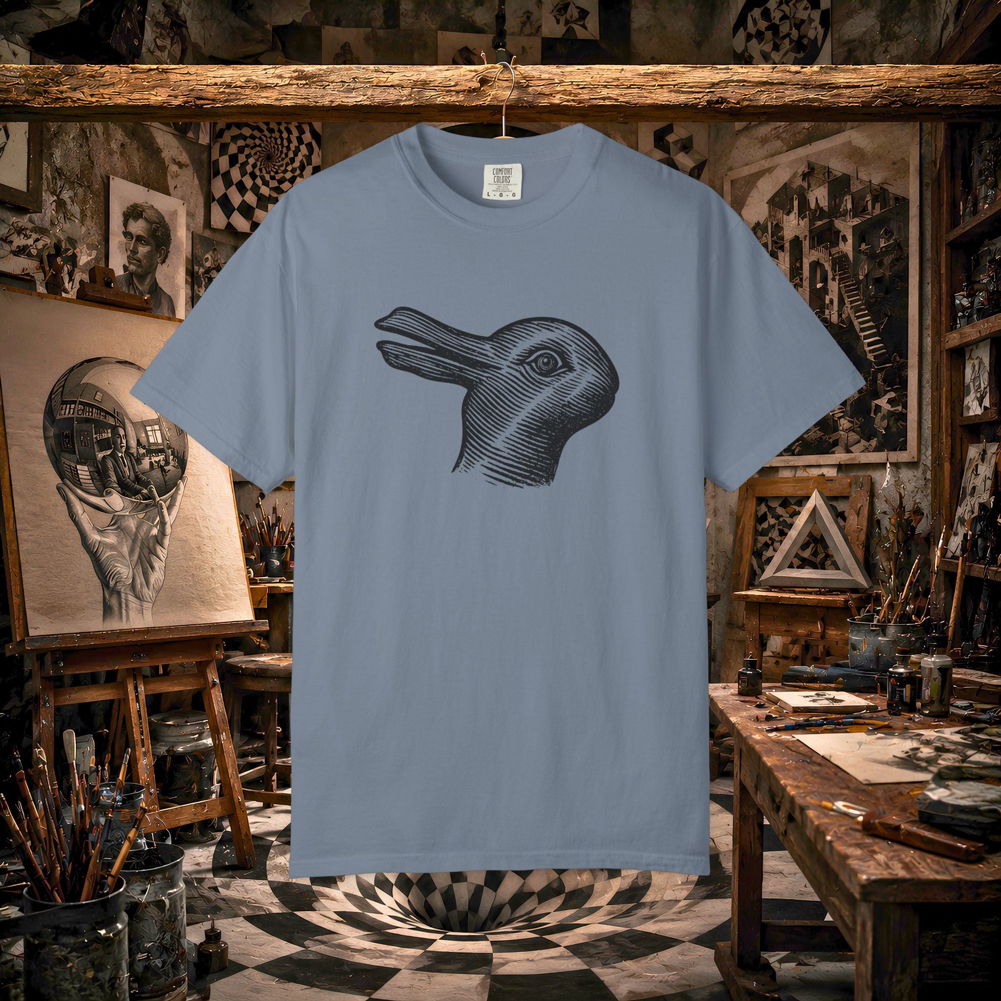Vintage Optical Illusion Rabbit-Duck T-Shirt