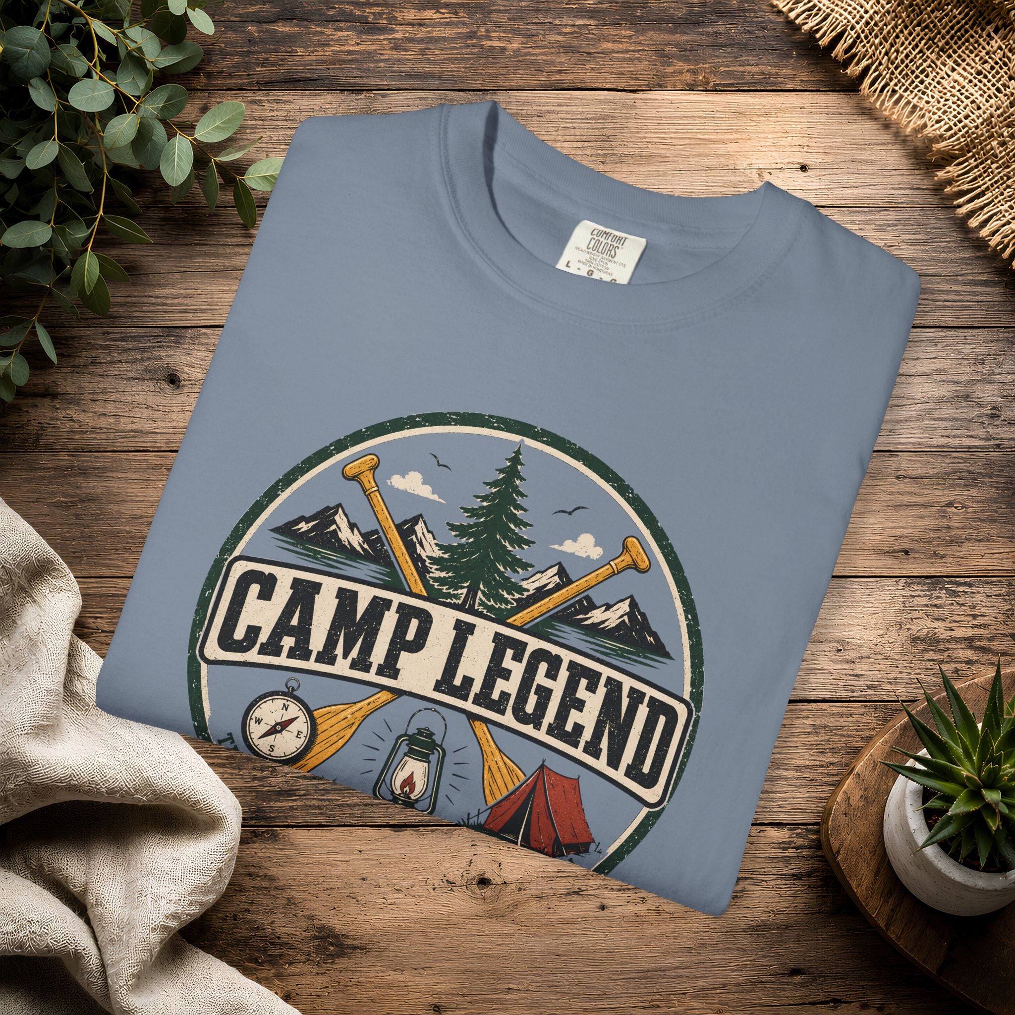 Camp Legend T-Shirt — Vintage Camping Badge Tee