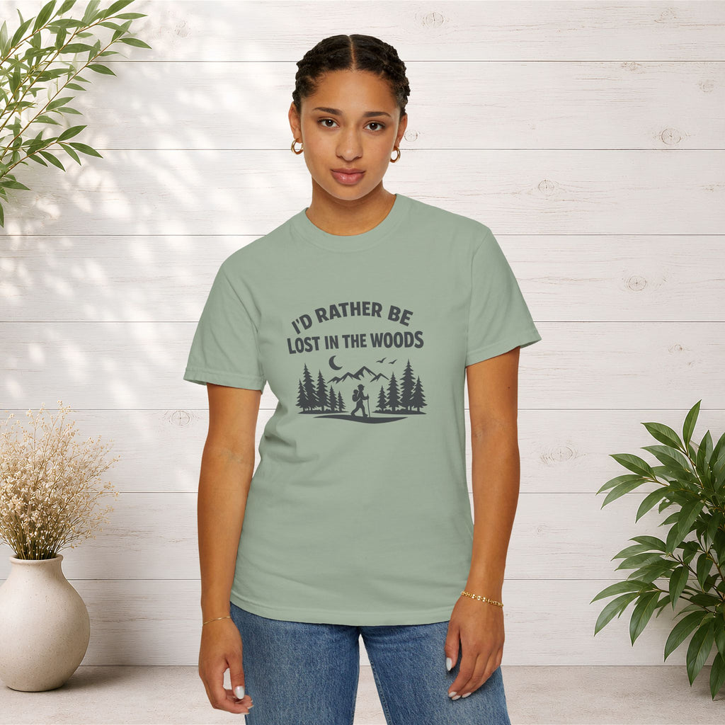 I'd Rather Be Lost In The Woods T-Shirt — Hiking Nature Graphic Tee