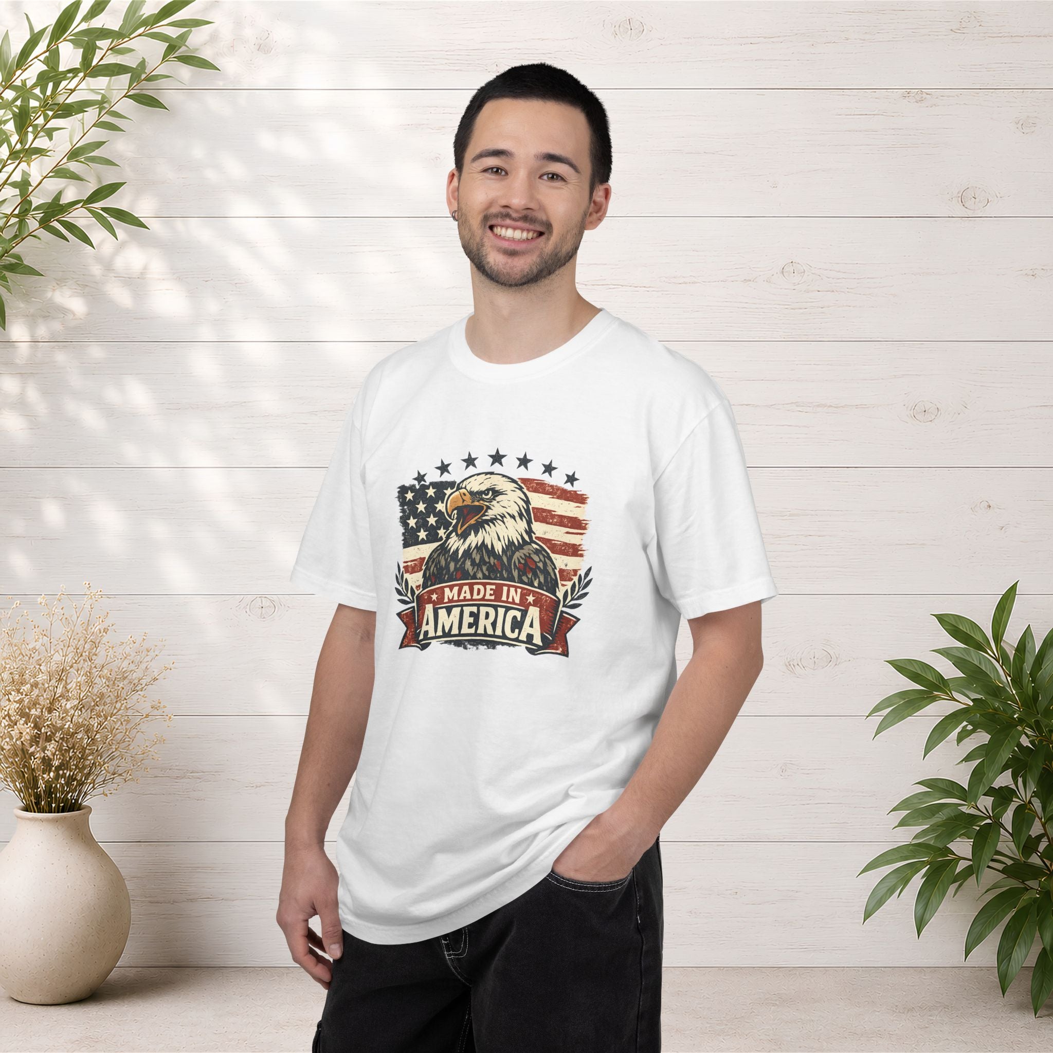 Made in America Eagle T-Shirt — Patriotic USA Flag Graphic Tee