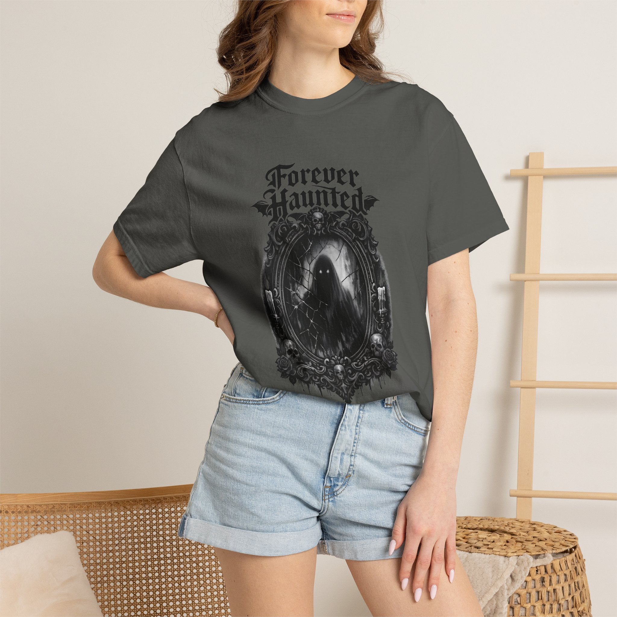 Forever Haunted T-Shirt — Gothic Ghost Graphic Tee