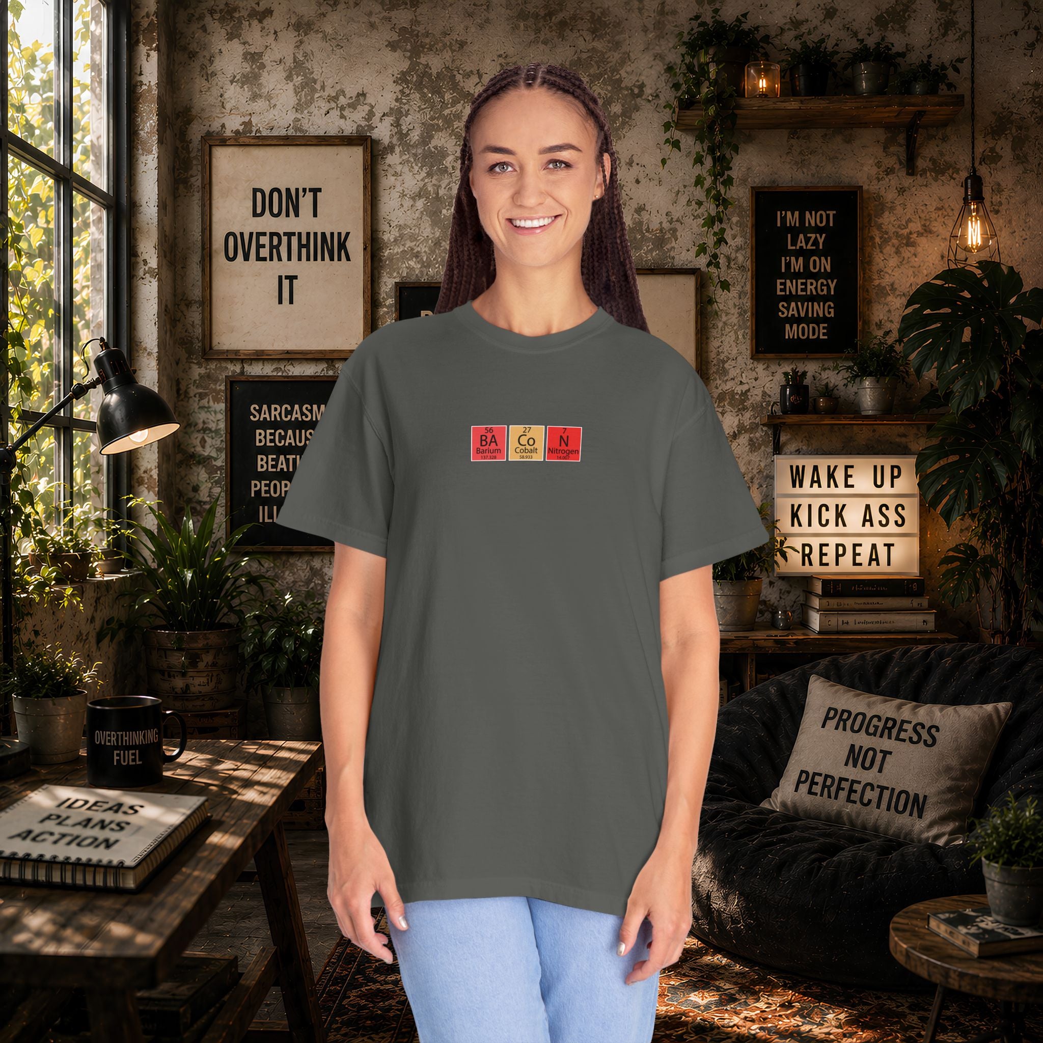 Bacon Chemistry T-Shirt — Periodic Table Style Food Graphic Tee