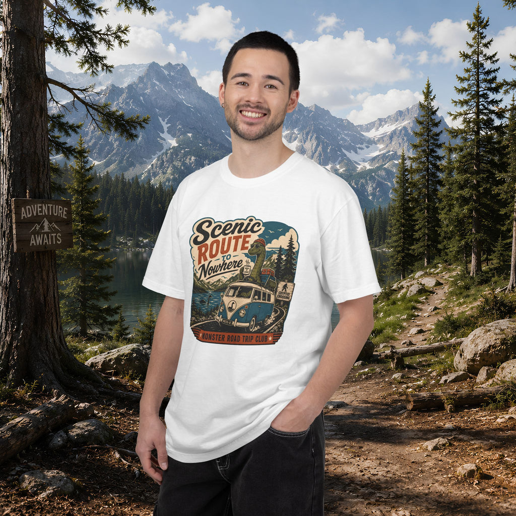 Scenic Route Vintage Camper Nessy T-Shirt — Road Trip Adventure Tee