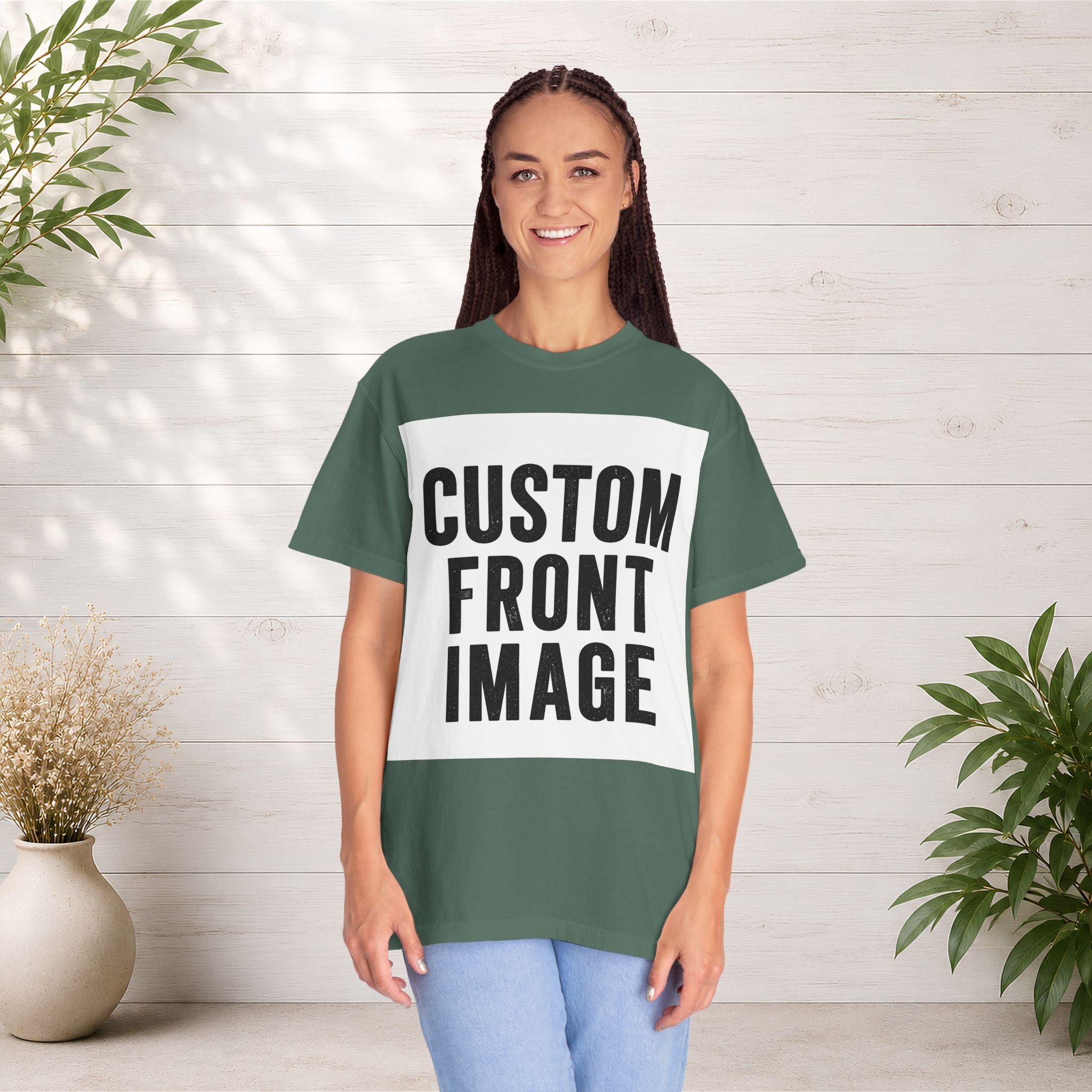 Custom Square Image Front T-Shirt - Add Your Own Image