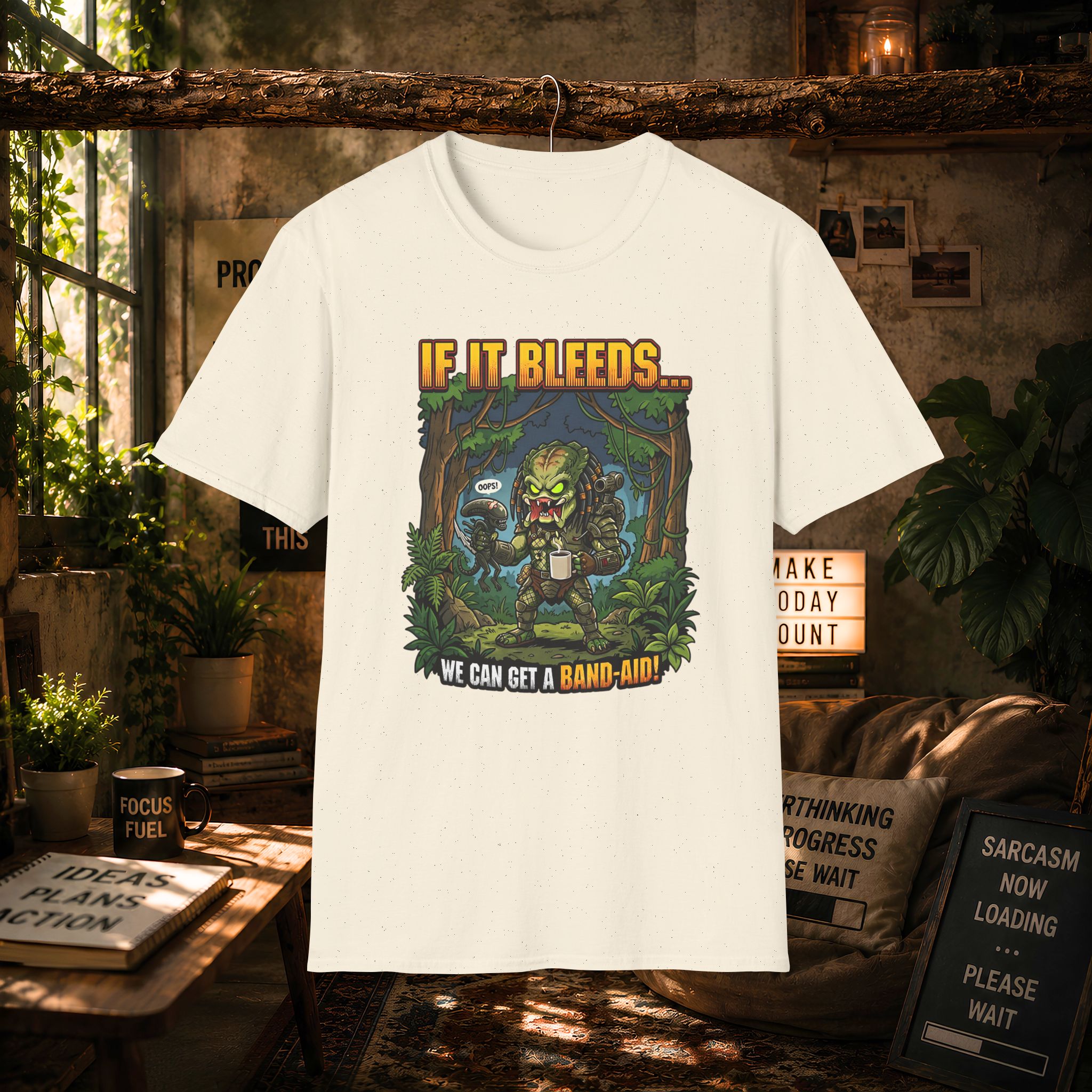 Predator "If It Bleeds" Forest Design T-Shirt | Horror Movie Character