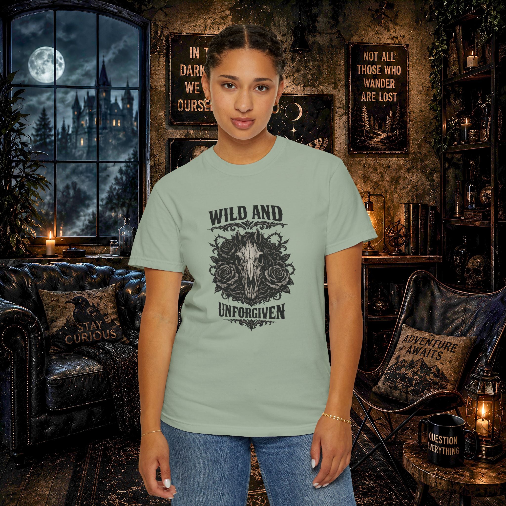 Wild and Unforgiven Skull Tee – Horse Rider Graphic T-Shirt