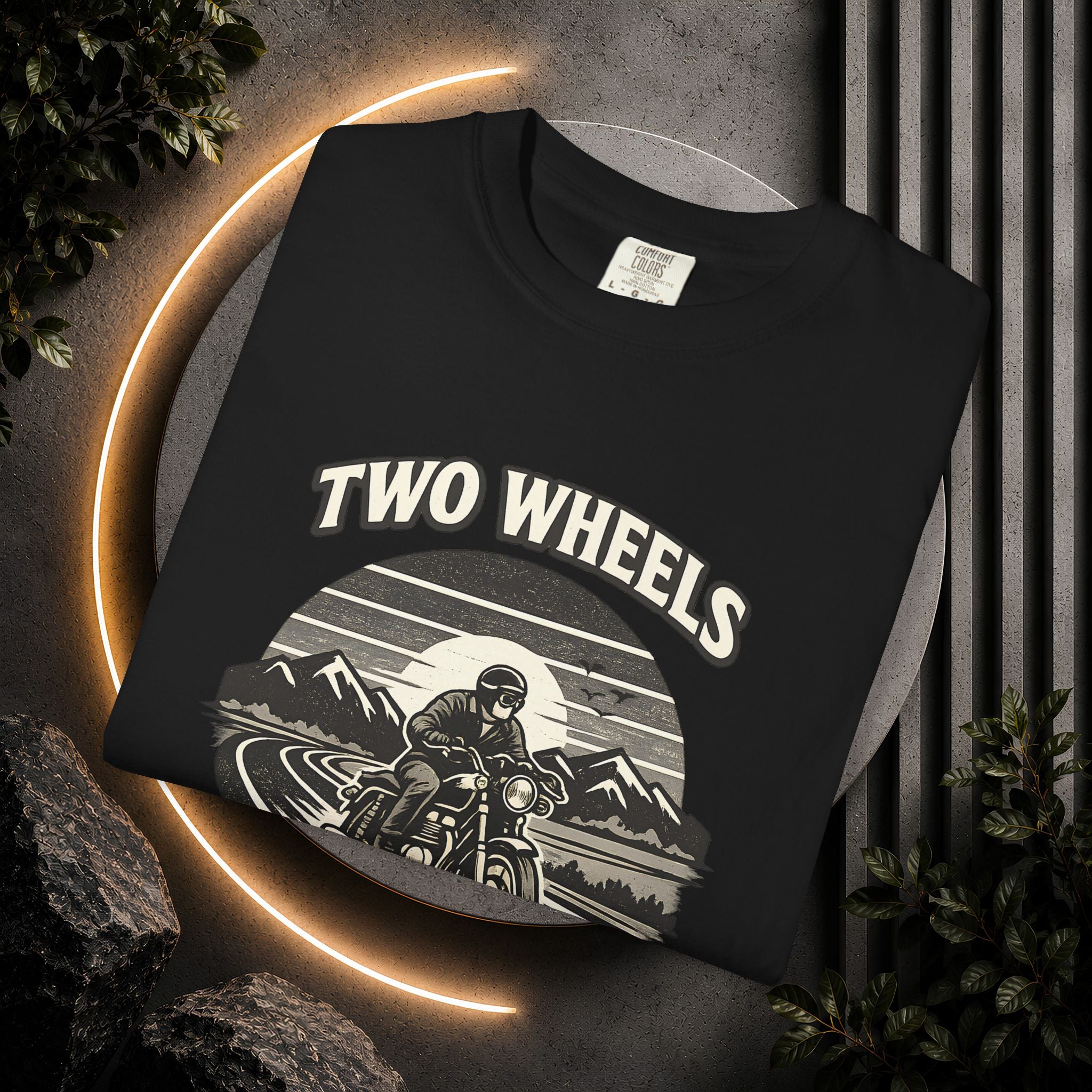 Motorcycle T-Shirt – "Two Wheels One Therapy" Rider Tee