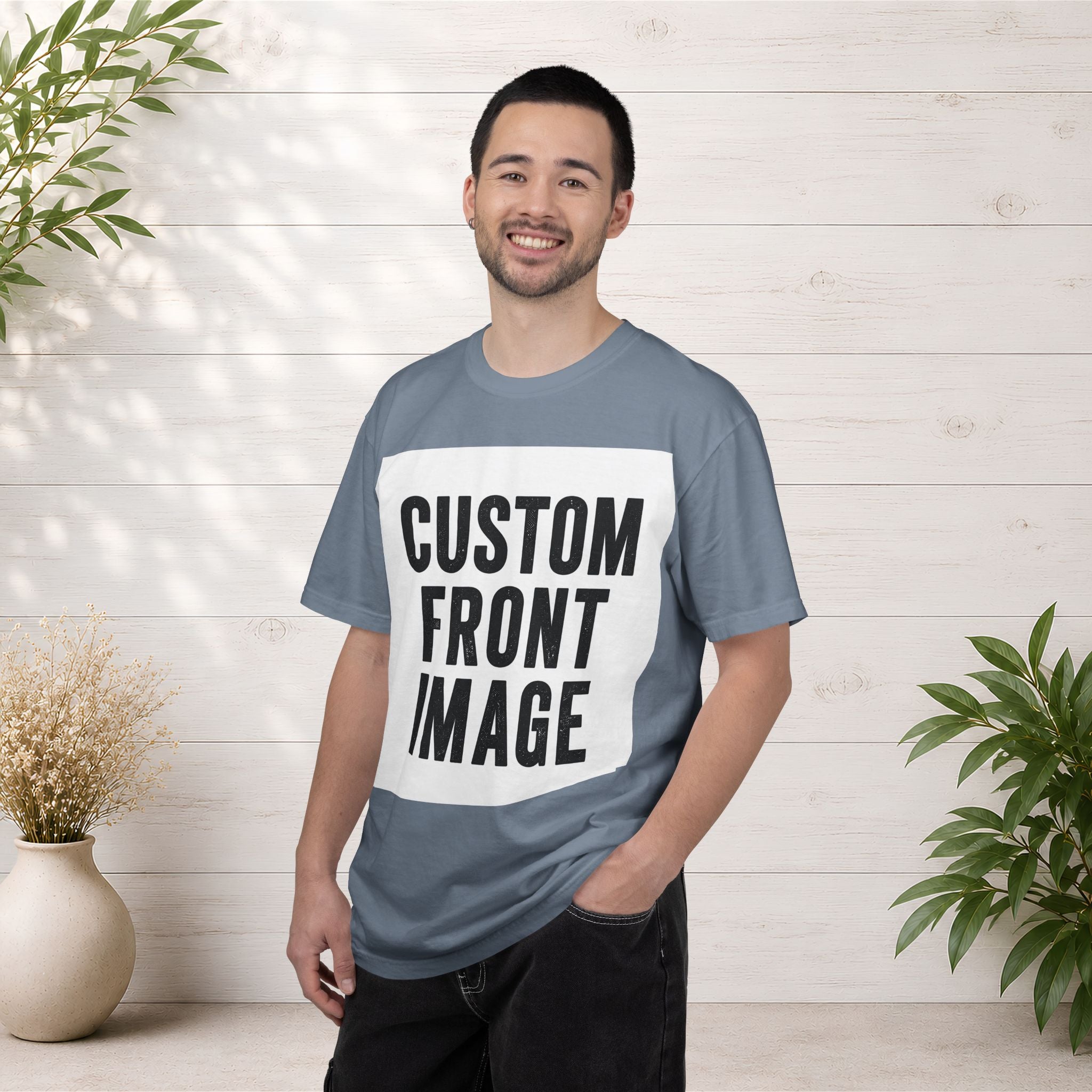 Custom Square Image Front T-Shirt - Add Your Own Image