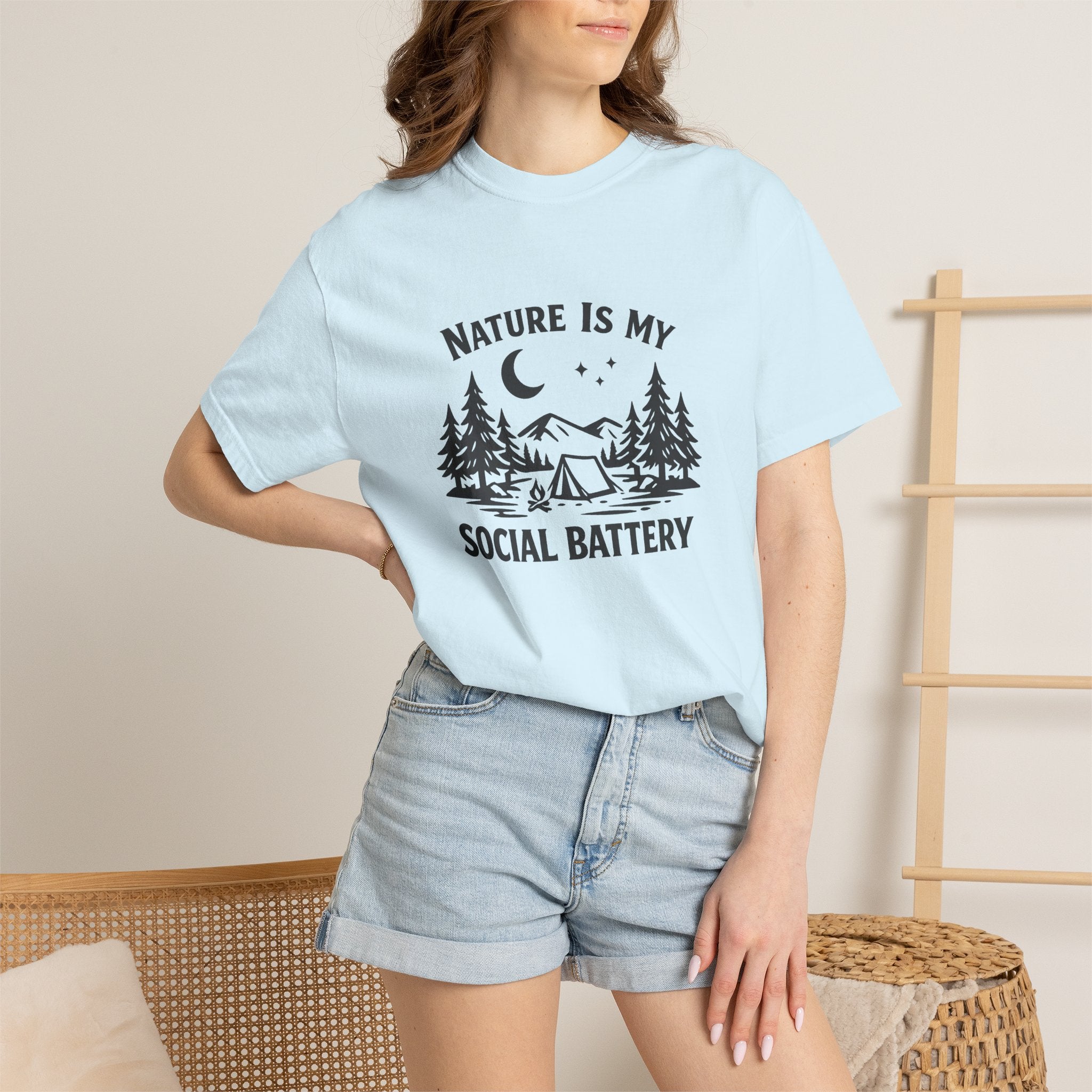 Nature Is My Social Battery T-Shirt — Outdoor Enthusiast Graphic Tee