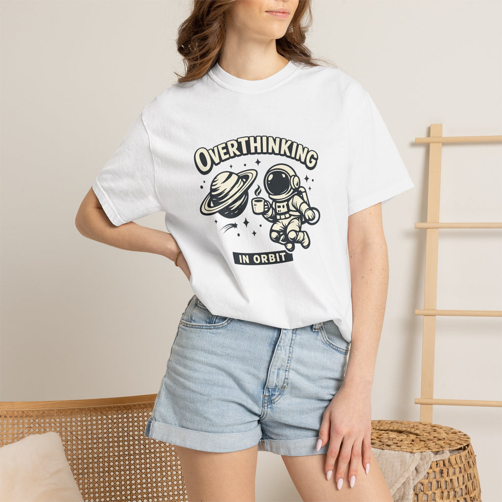 Overthinking In Orbit T-Shirt — Cute Astronaut Graphic Tee