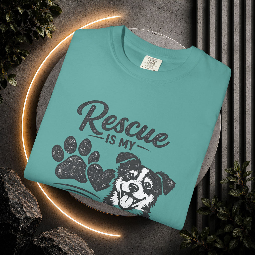 Rescue Is My Favorite Breed T-Shirt — Dog Rescue Paw Print Tee