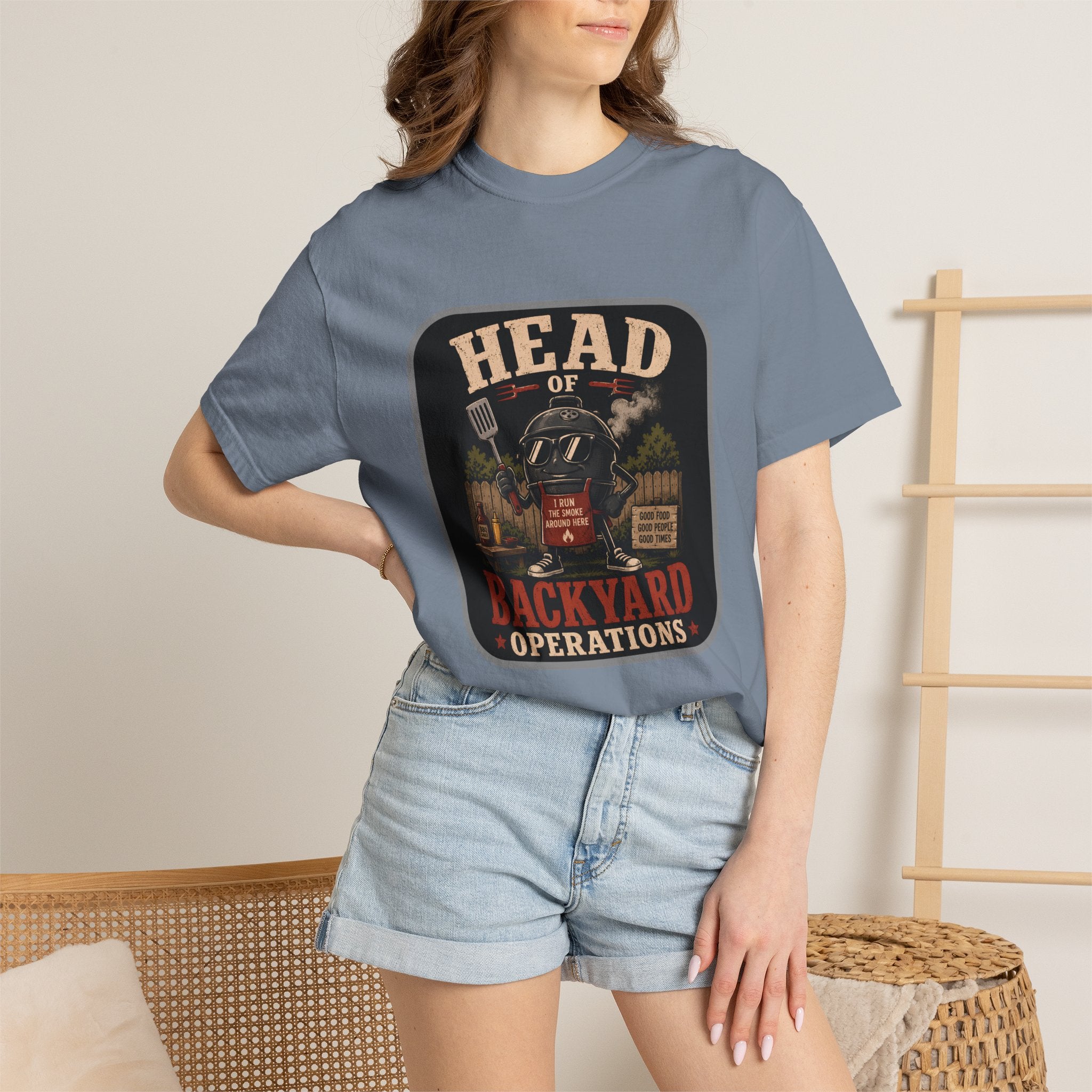 Head of Backyard Operations T-Shirt | BBQ Grill Vintage Graphic