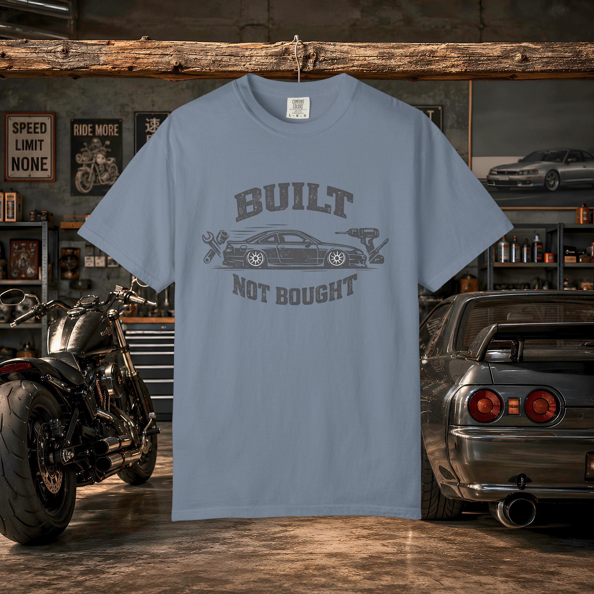 Built Not Bought Car T-Shirt — Automotive Mechanic Tuner Tee