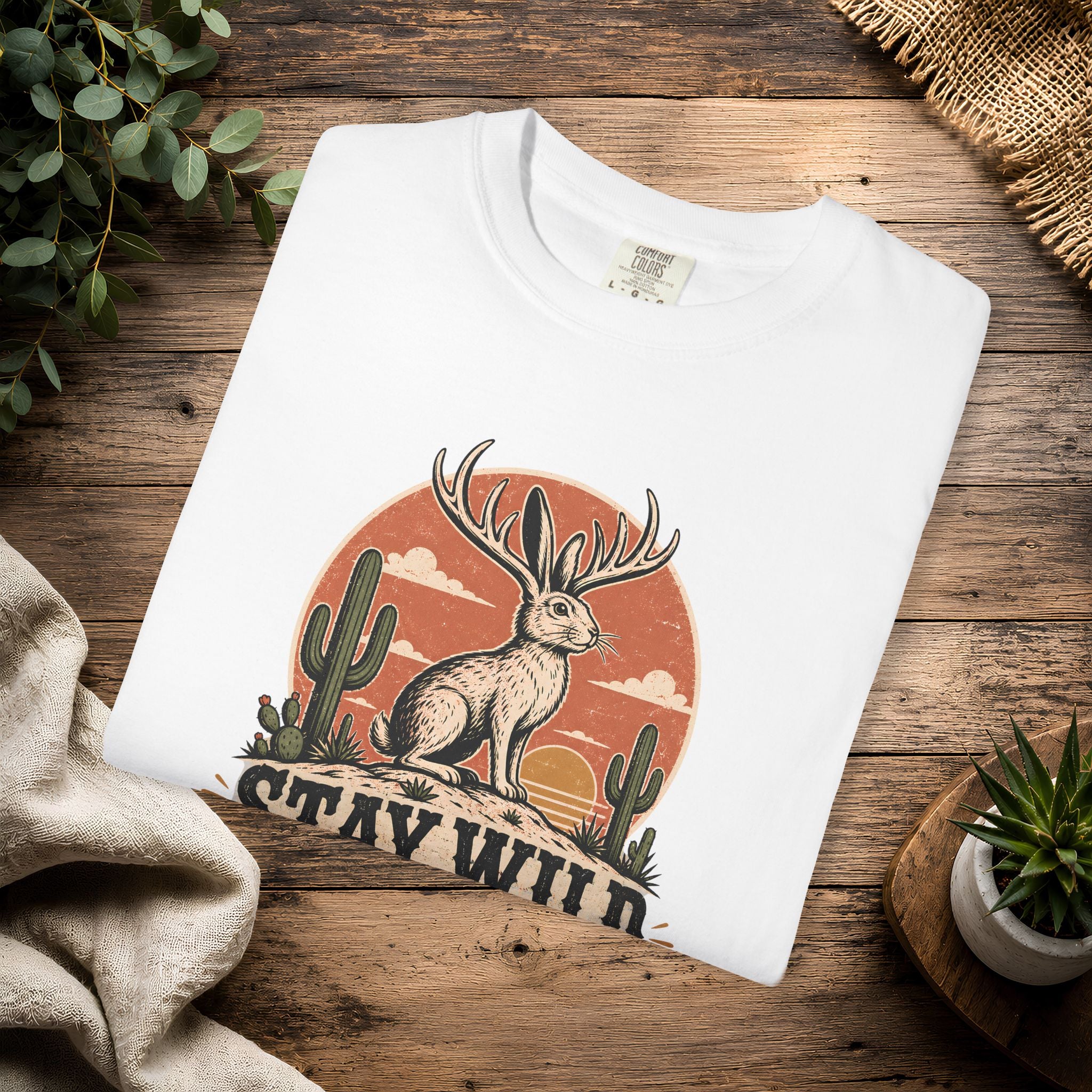 Stay Wild Jackalope T-Shirt — Vintage Desert Adventure Tee