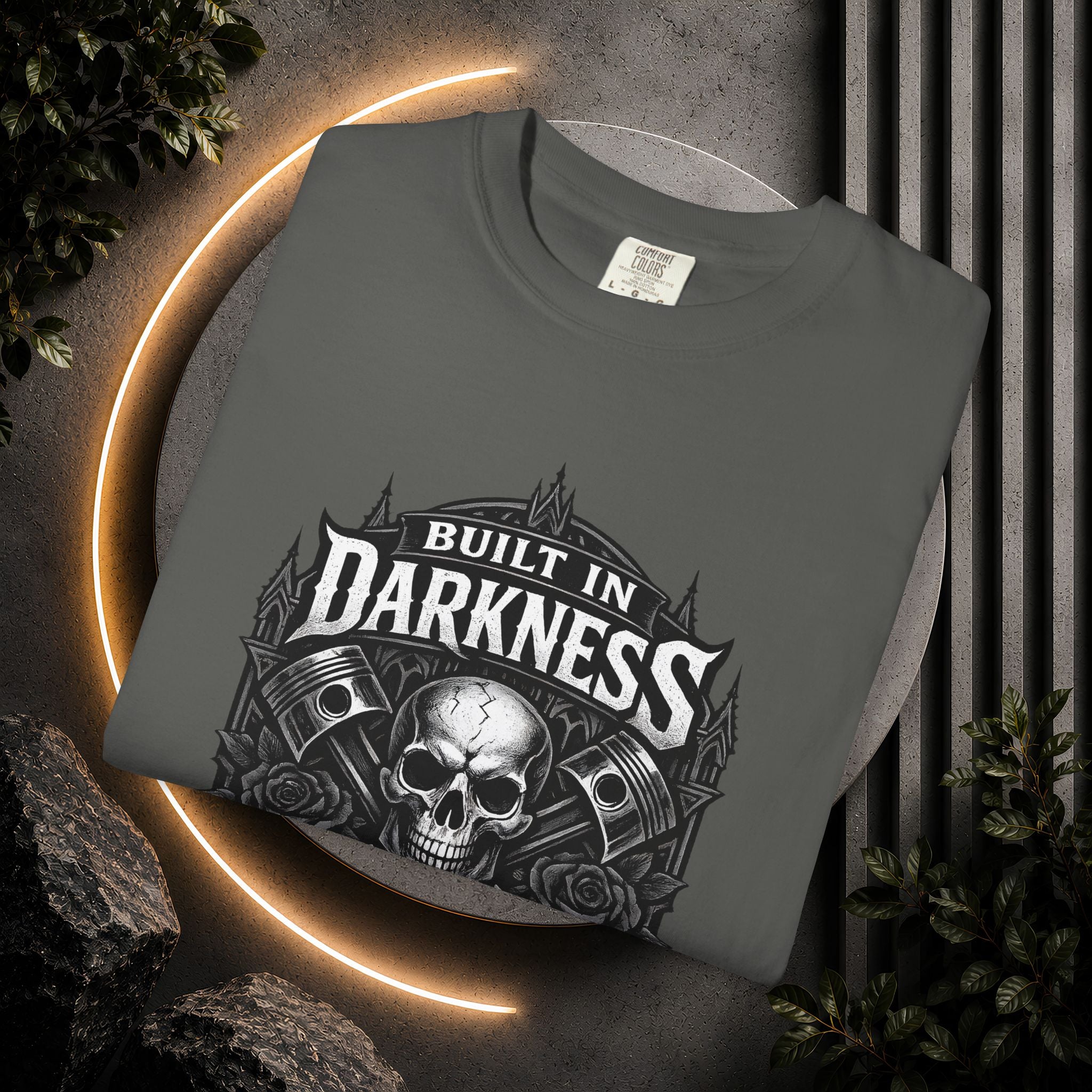 Built in Darkness Skull & Pistons T-Shirt