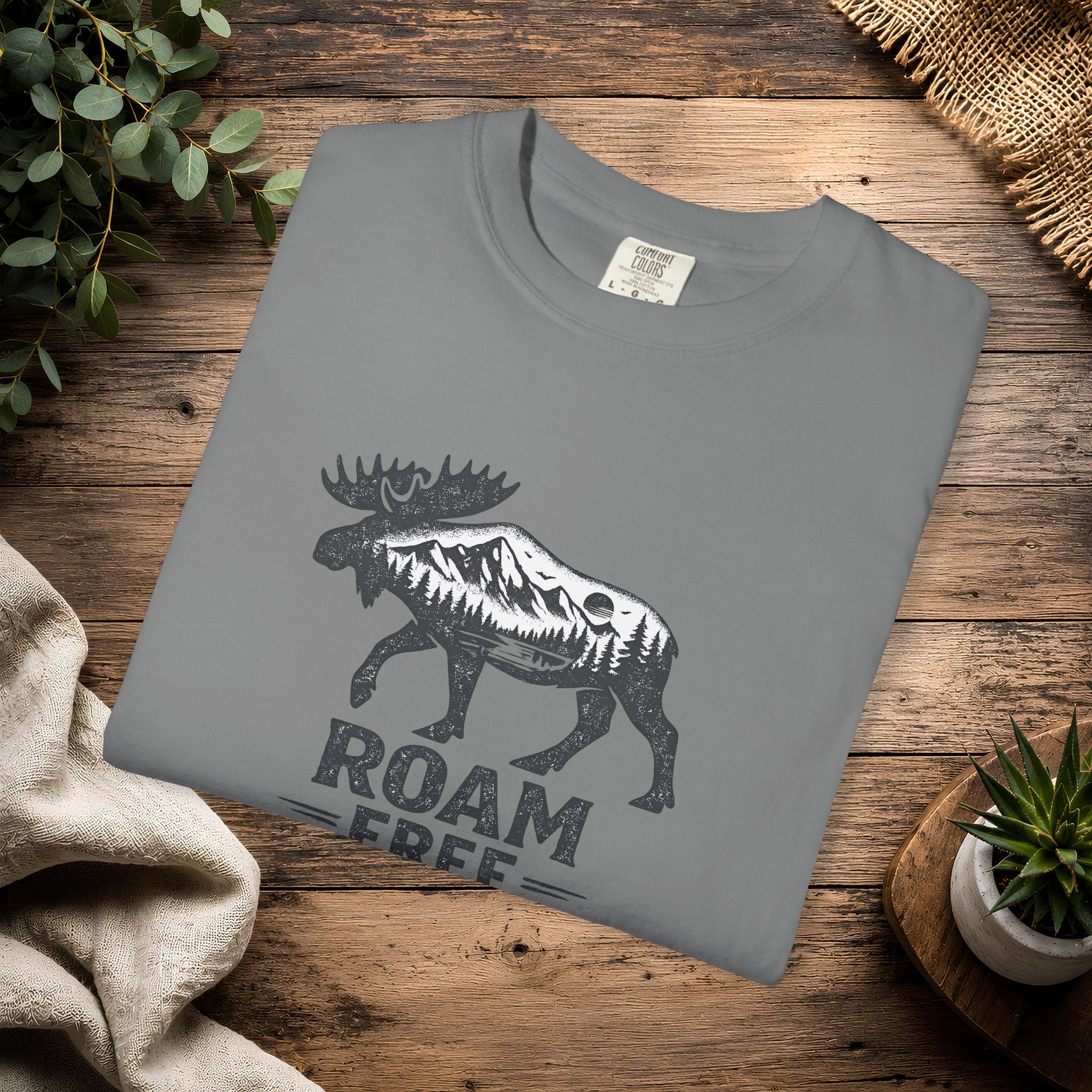 Roam Free Moose T-Shirt — Outdoorsy Nature Graphic Tee