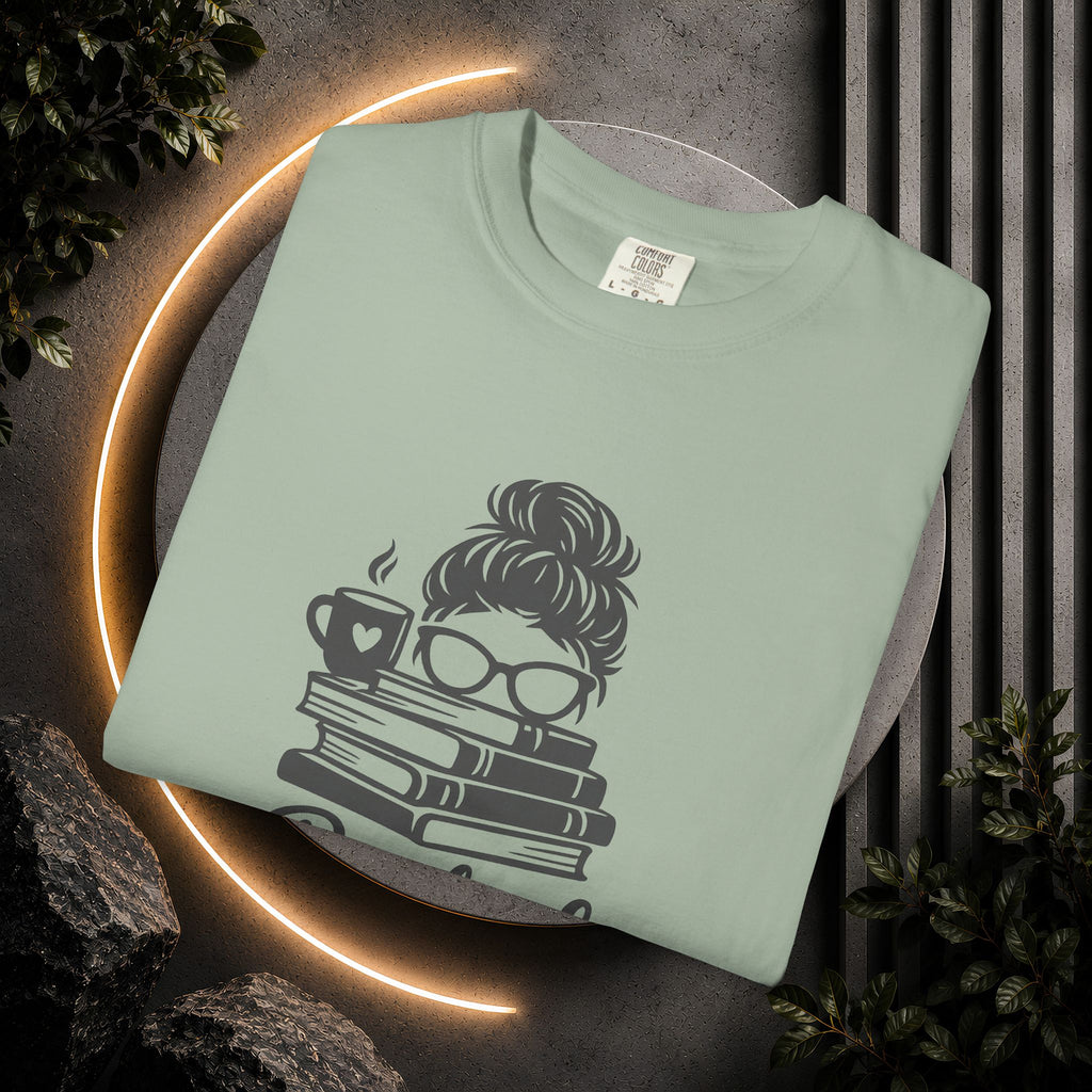 Book Lover T-Shirt — "Booked and Overwhelmed" Graphic Tee