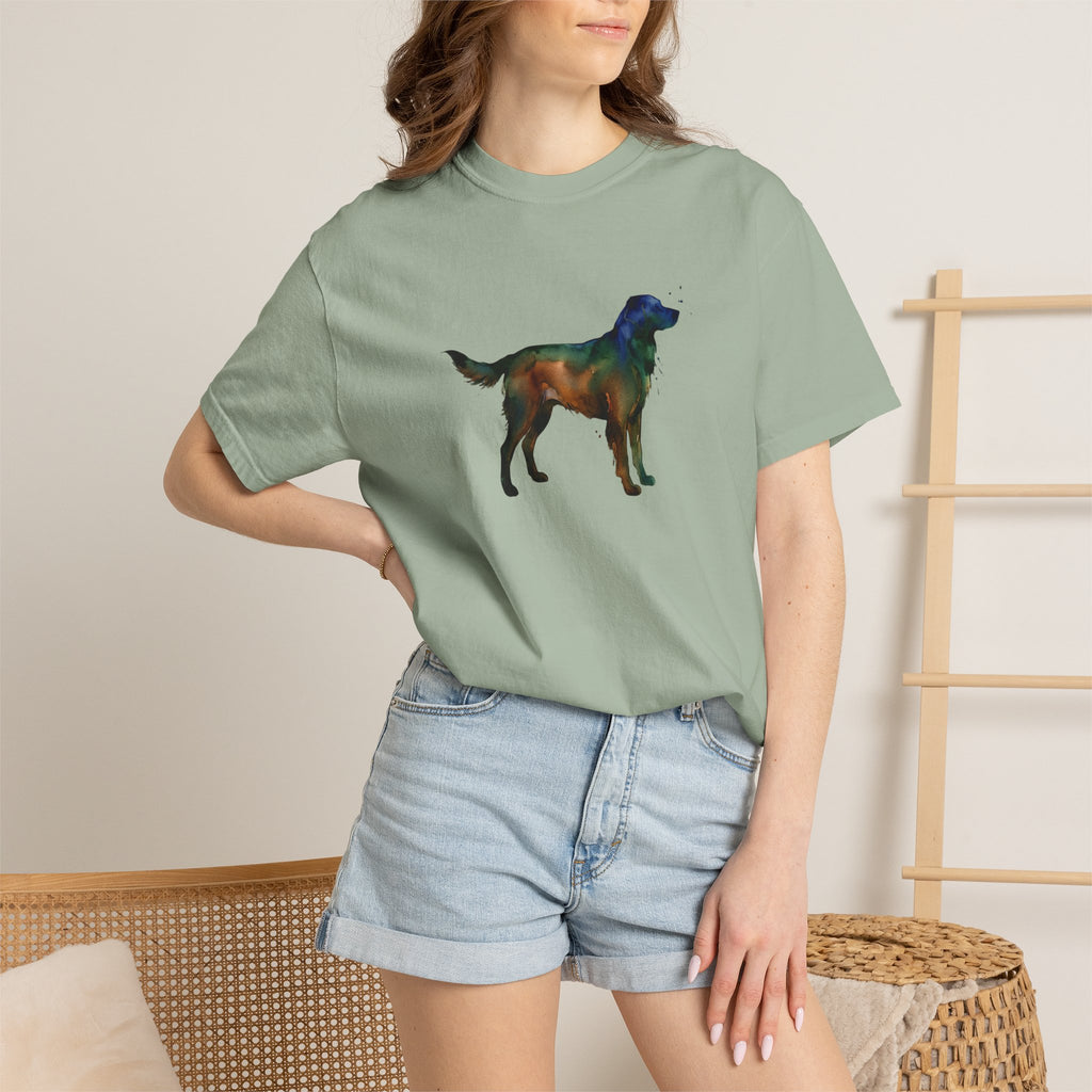 Golden Retriever Silhouette T-Shirt — Colorful Dog Graphic Tee for Pet Lovers