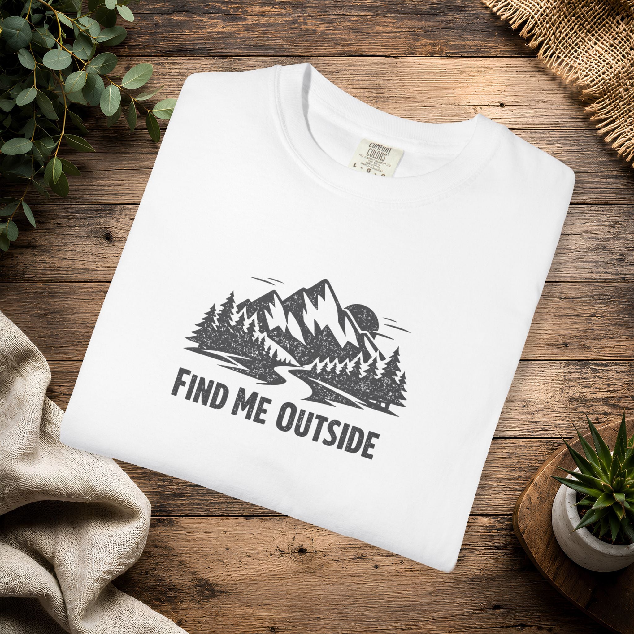 Find Me Outside Mountain T-Shirt — Outdoor Adventure Graphic Tee