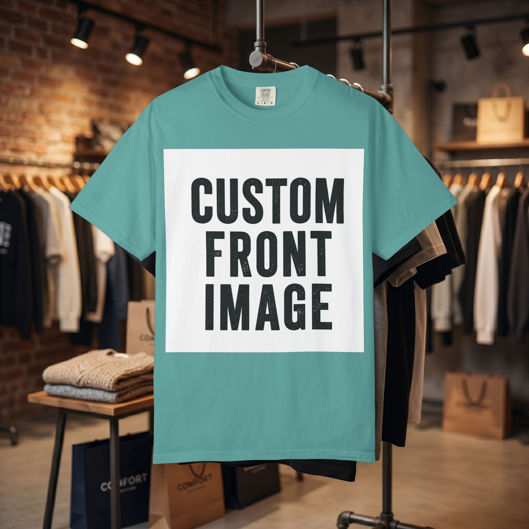 Custom Square Image Front T-Shirt - Add Your Own Image