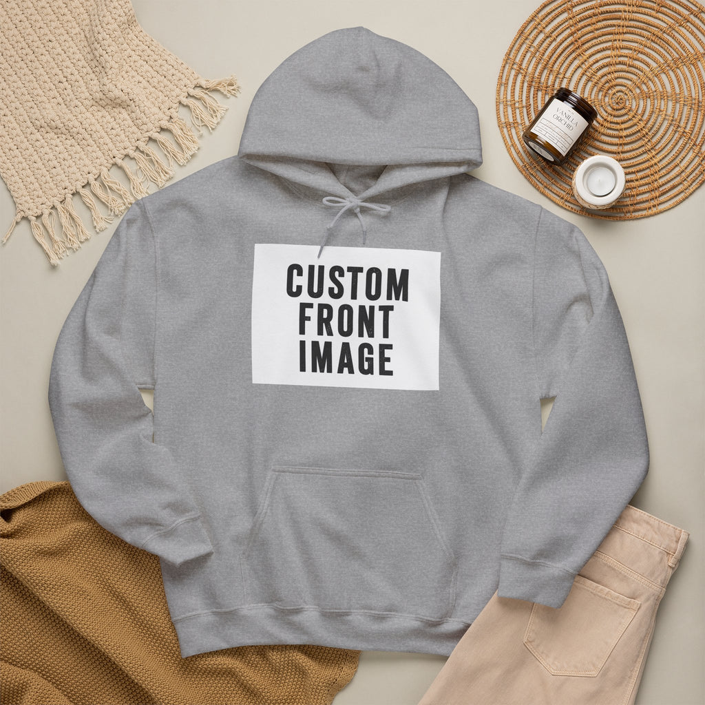 Custom Front Image Hoodie — Personalized White Pullover Hooded Sweatshirt