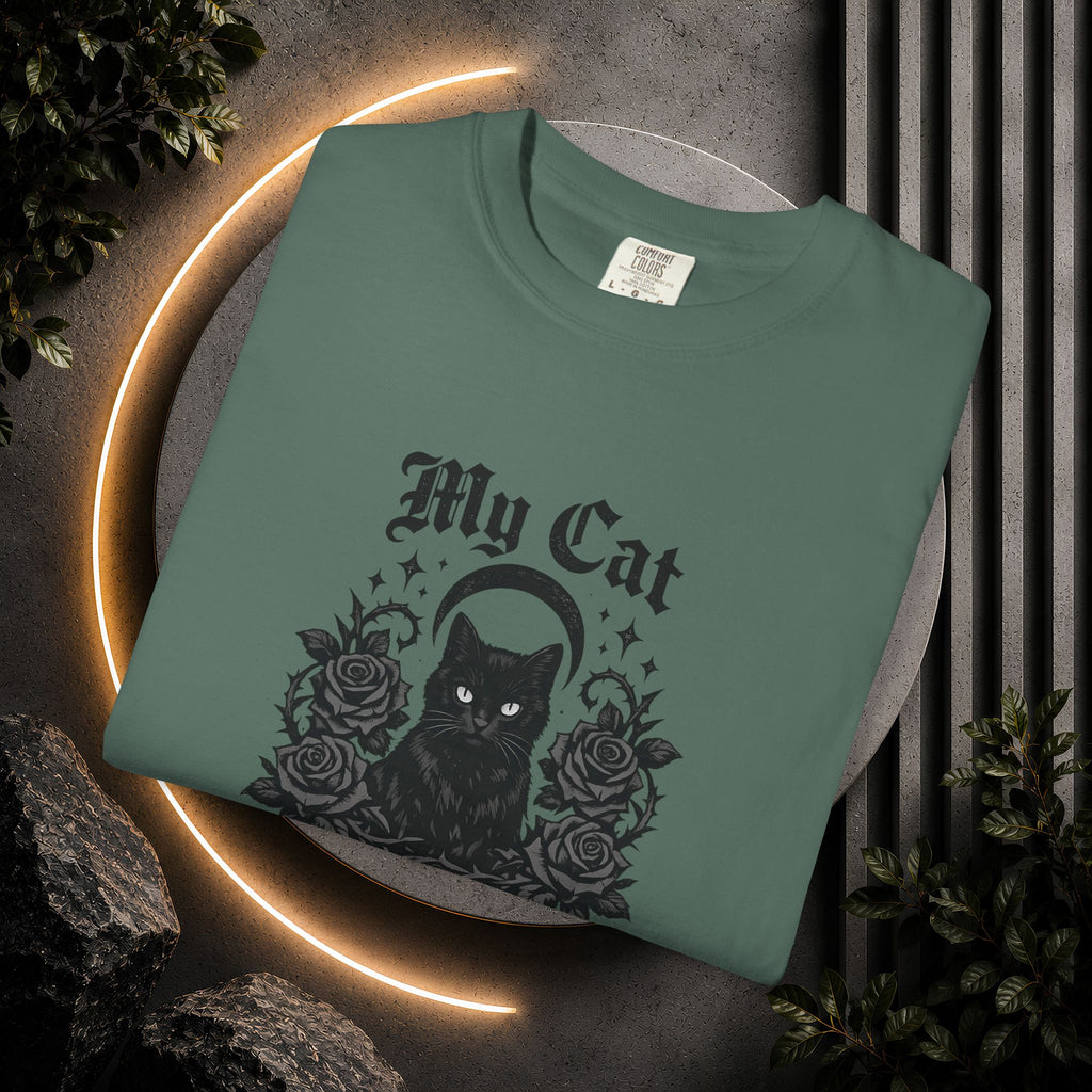 My Cat Is My Familiar T-Shirt — Gothic Cat Witch Tee