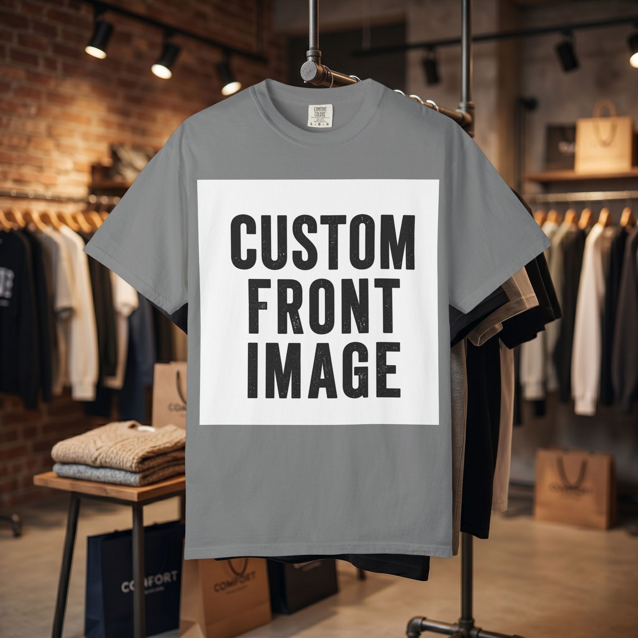 Custom Square Image Front T-Shirt - Add Your Own Image