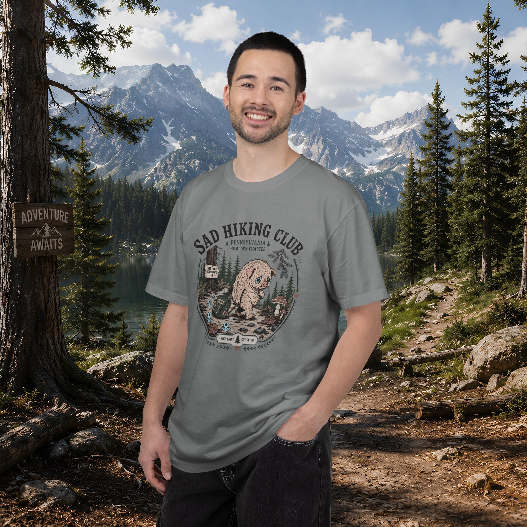 Squonk Sad Hiking Club T-Shirt — Vintage Mountain Camping Tee