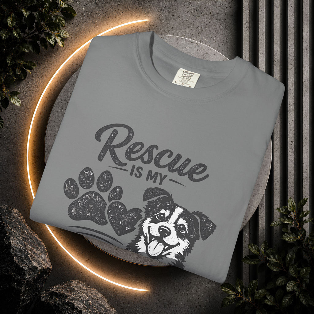Rescue Is My Favorite Breed T-Shirt — Dog Rescue Paw Print Tee