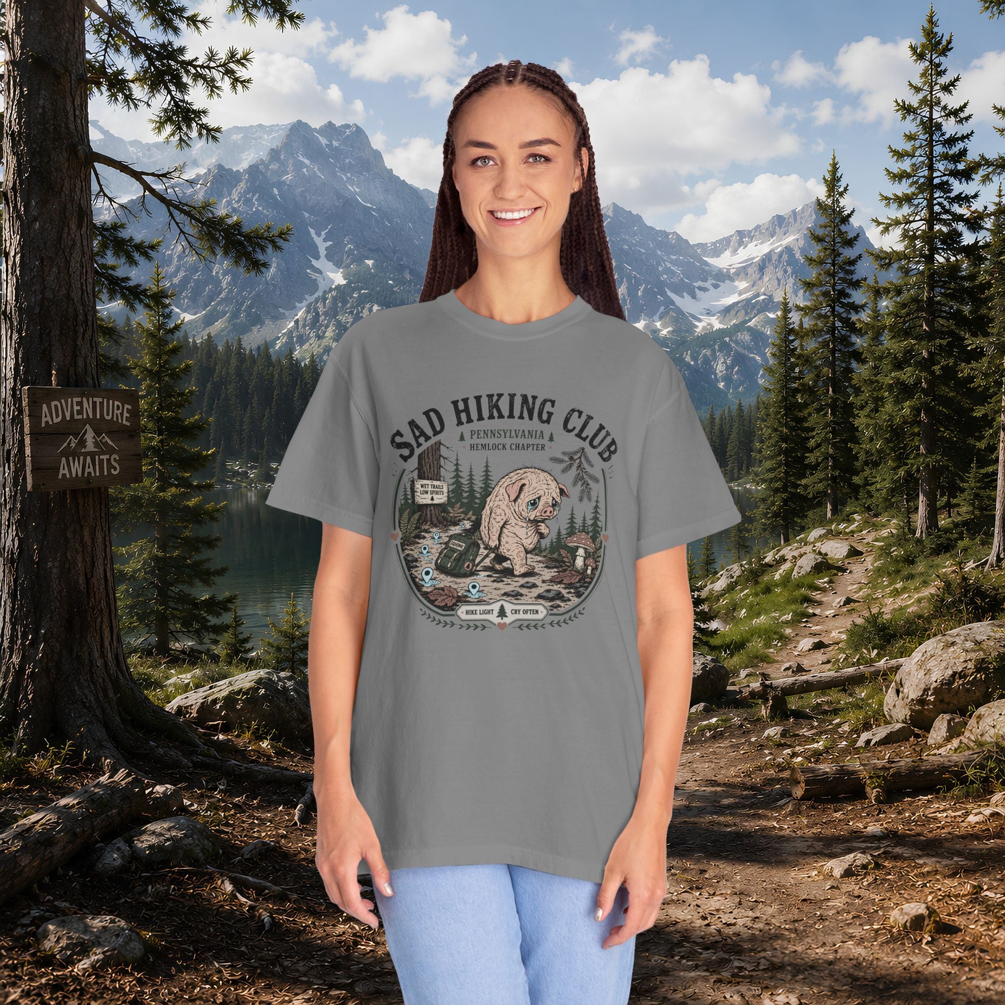 Squonk Sad Hiking Club T-Shirt — Vintage Mountain Camping Tee