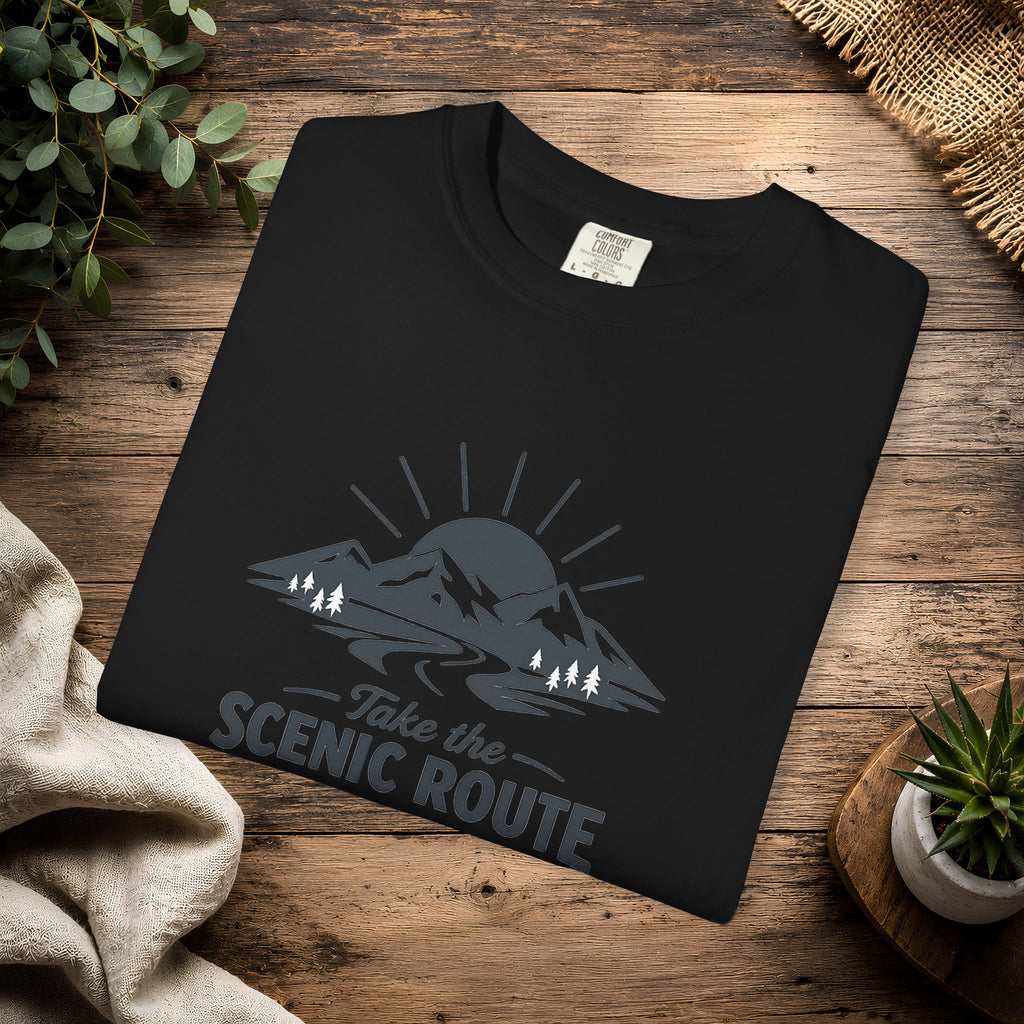 Scenic Route T‑Shirt — Take the Scenic Route Mountain Adventure Tee