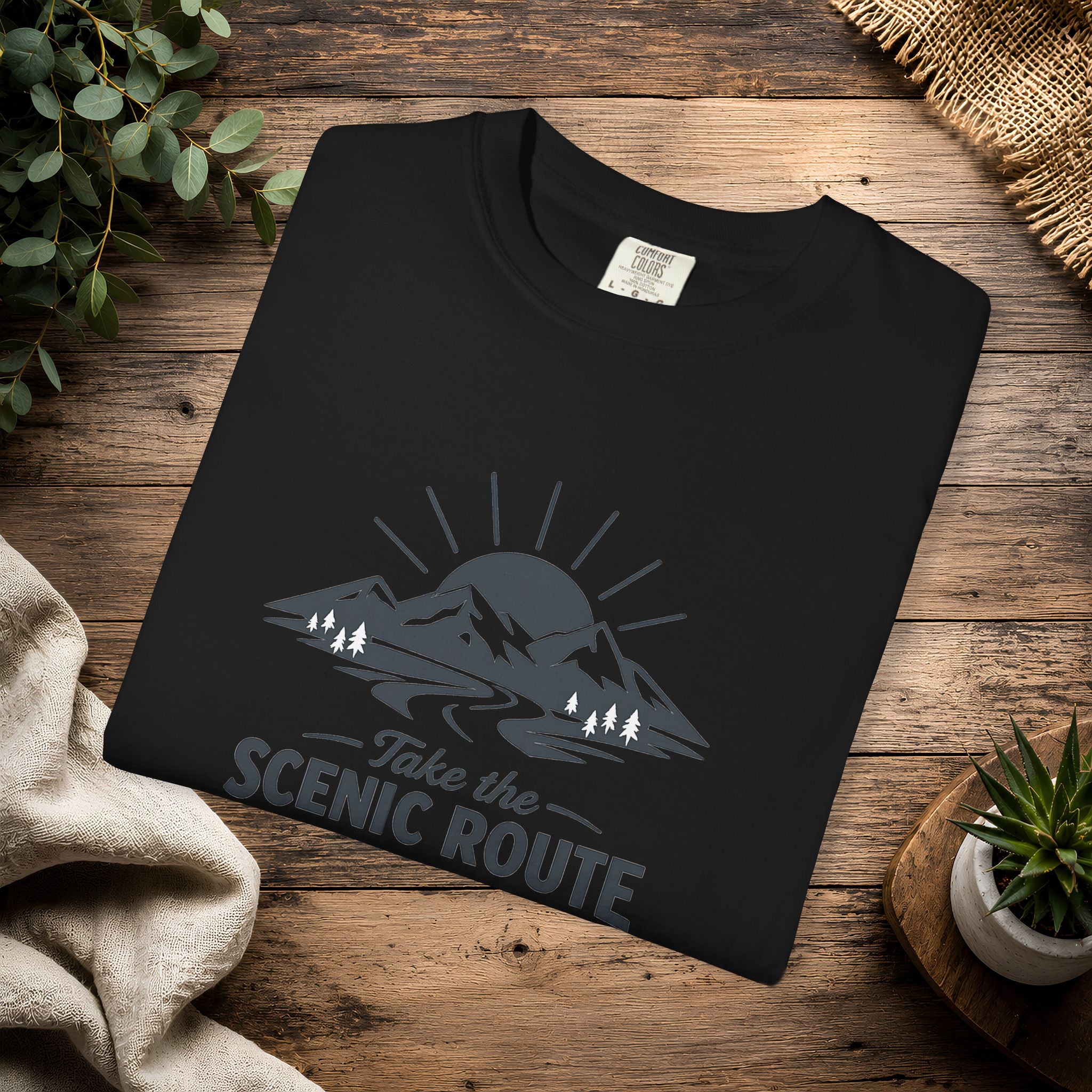 Scenic Route T‑Shirt — Take the Scenic Route Mountain Adventure Tee