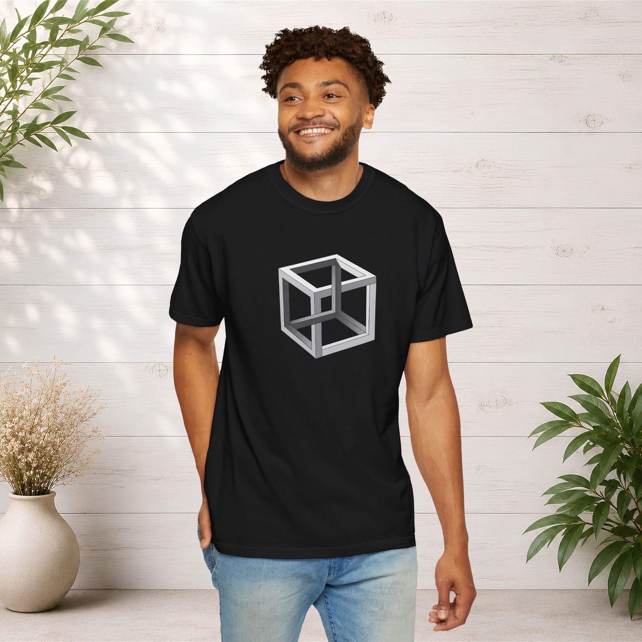 Optical Illusion Cube Depth T-Shirt