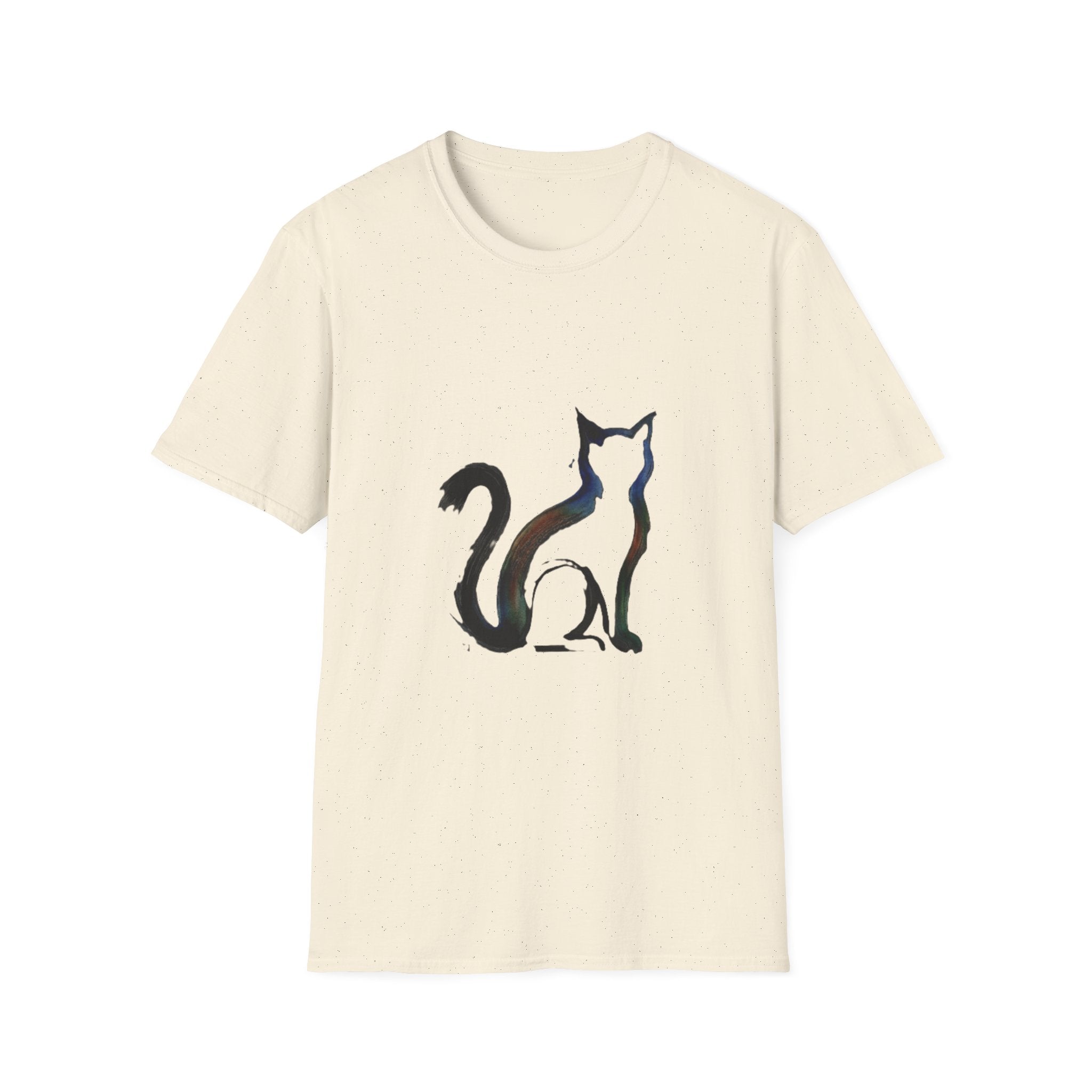 Silhouette Cat Illustration T-Shirt | Minimal Cat Artwork