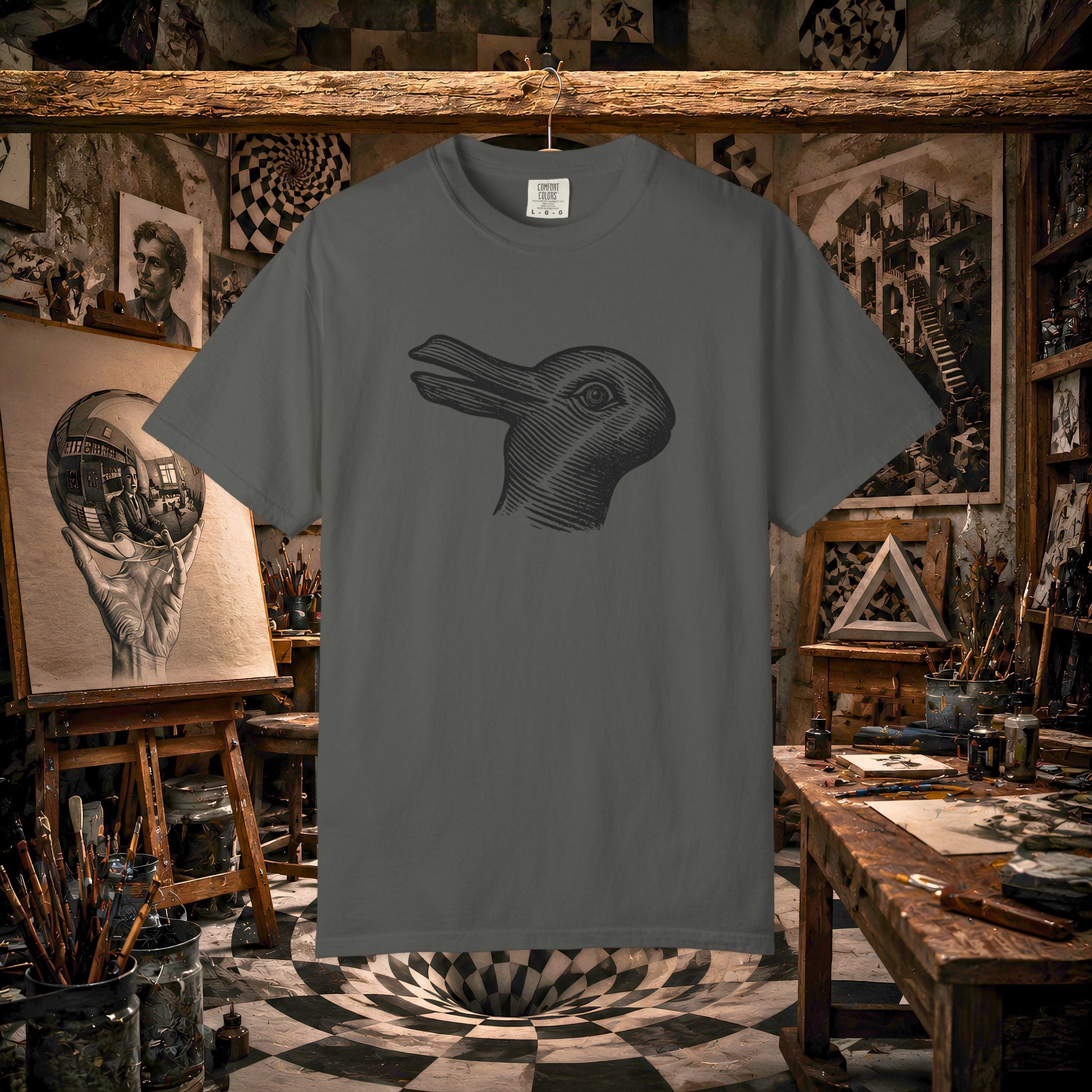 Vintage Optical Illusion Rabbit-Duck T-Shirt