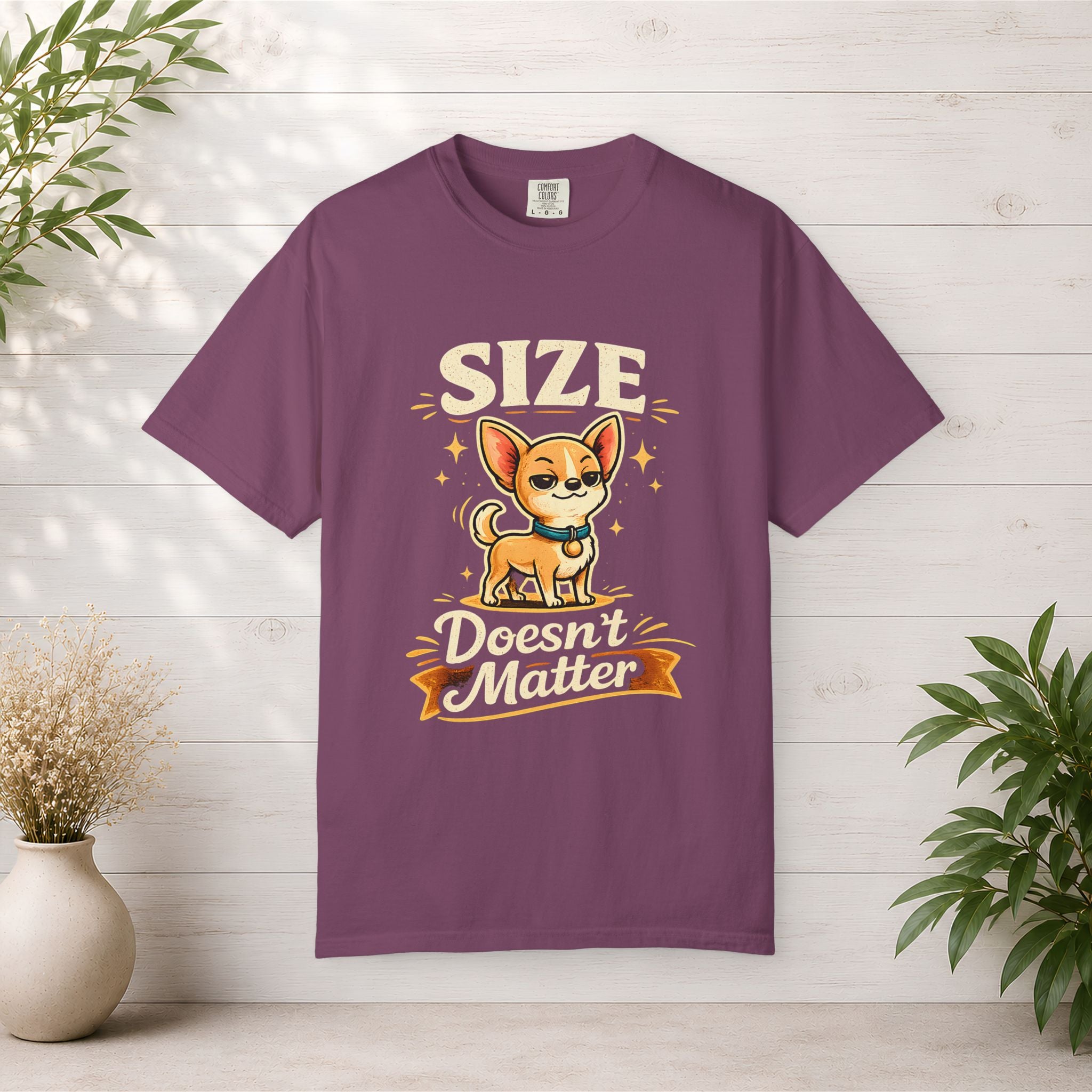 Size Doesnt Matter Chihuahua T-Shirt | Cute Dog Graphic Tee
