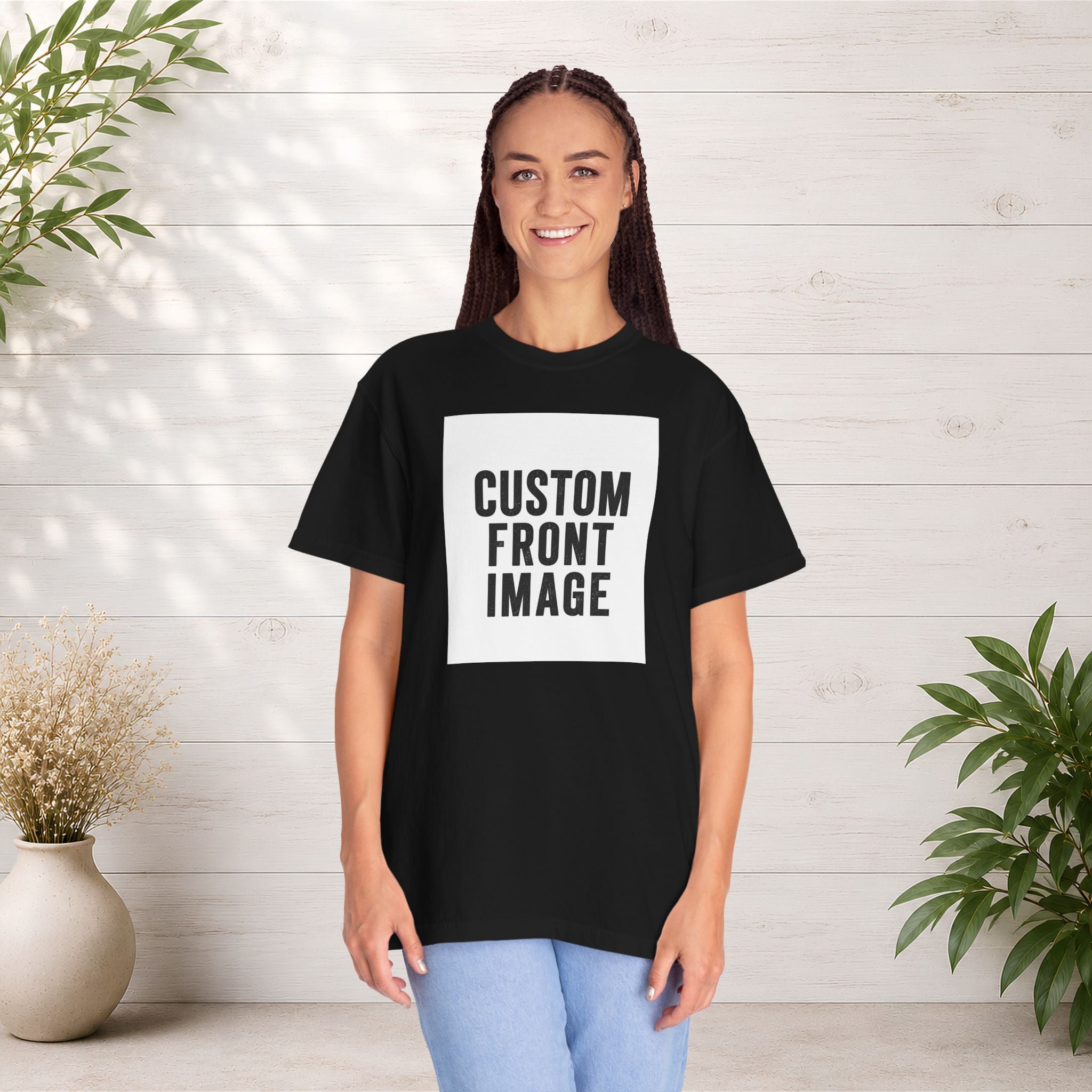 Custom Portrait Small Image Front T-Shirt - Add Your Own Image