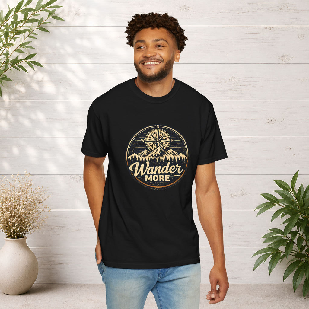 Wander More T-Shirt — Adventure Compass Graphic Tee