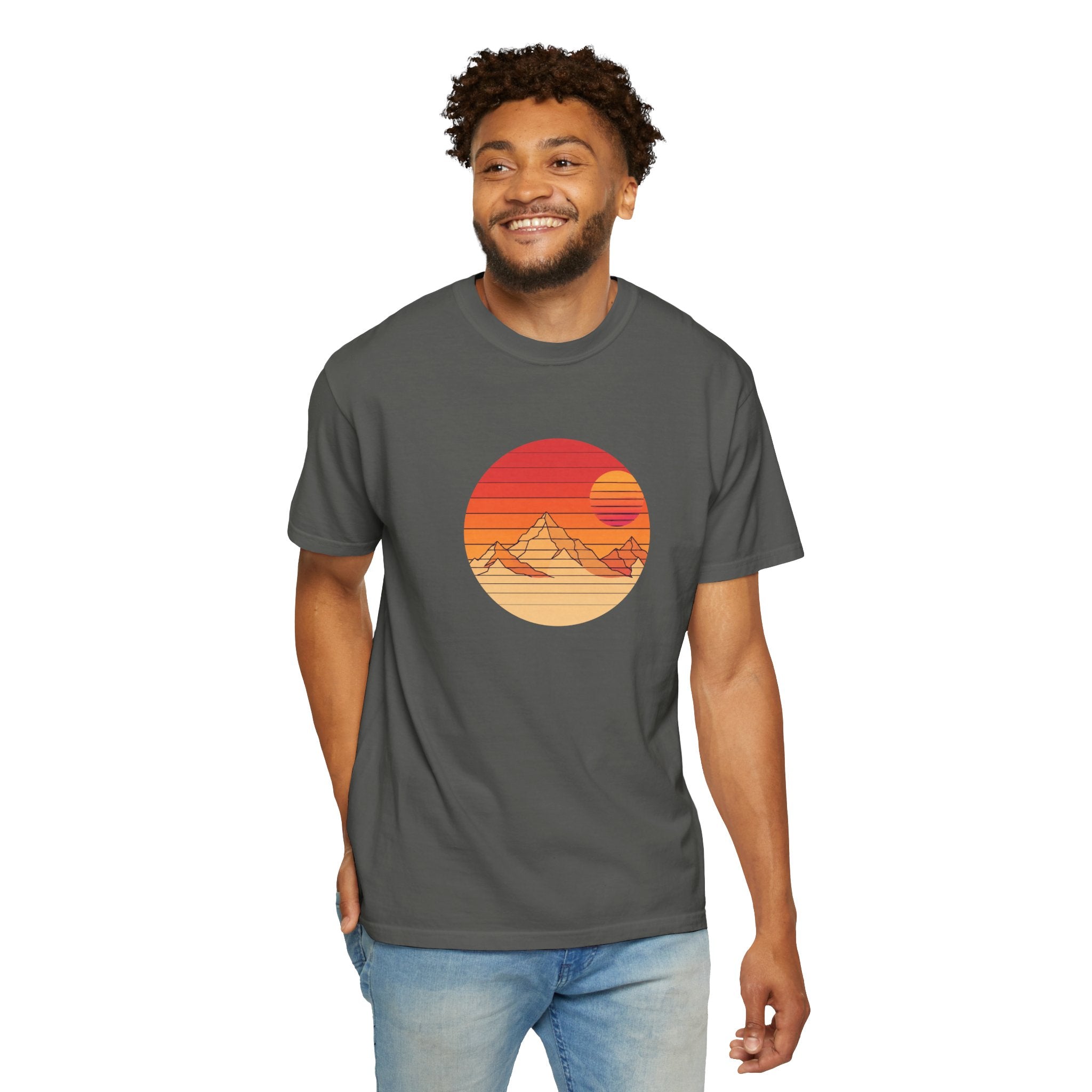 Retro Sunset Mountain T-shirt | Vintage Mountain Graphic Tee