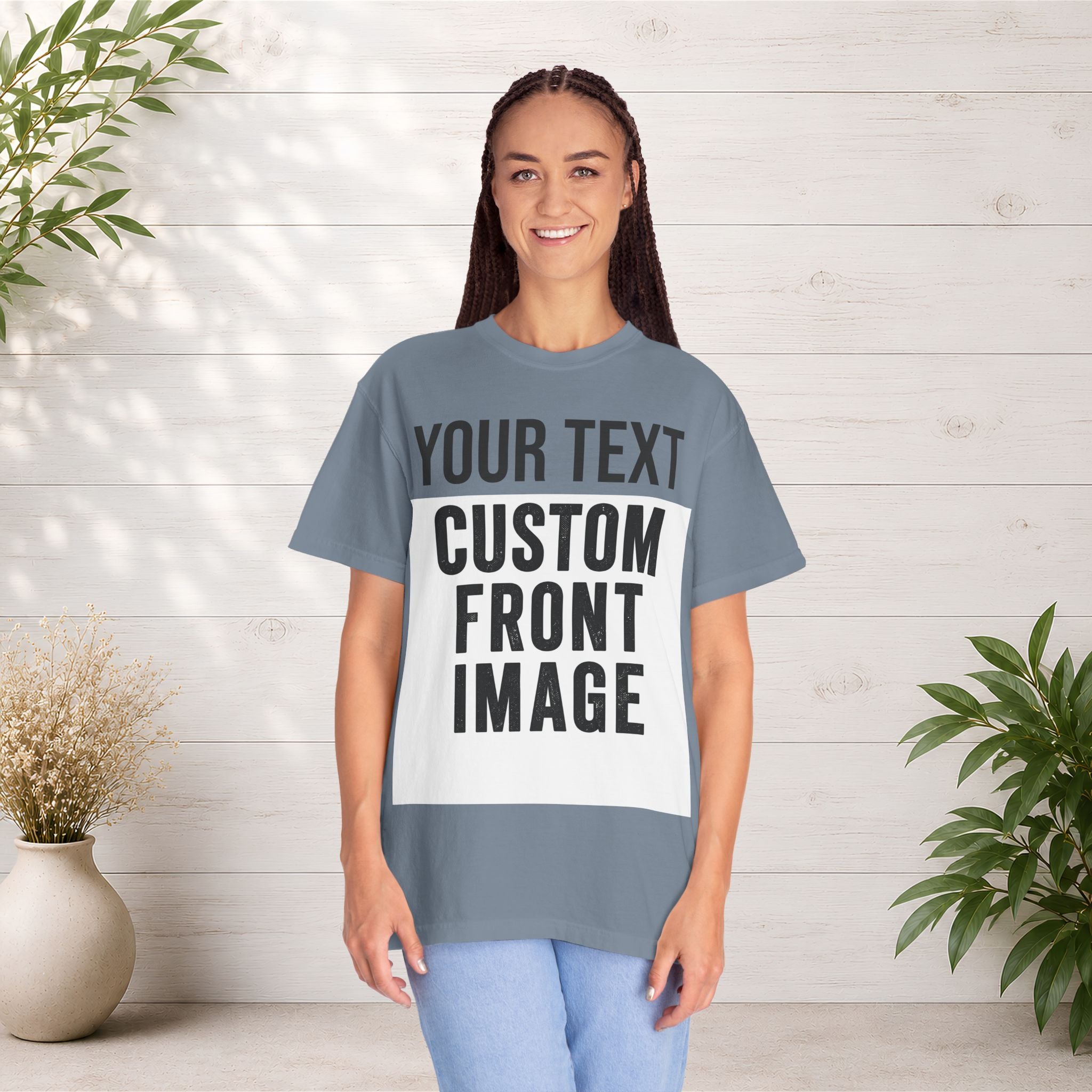 Custom Front Print T-Shirt — Personalized Text & Image Tee