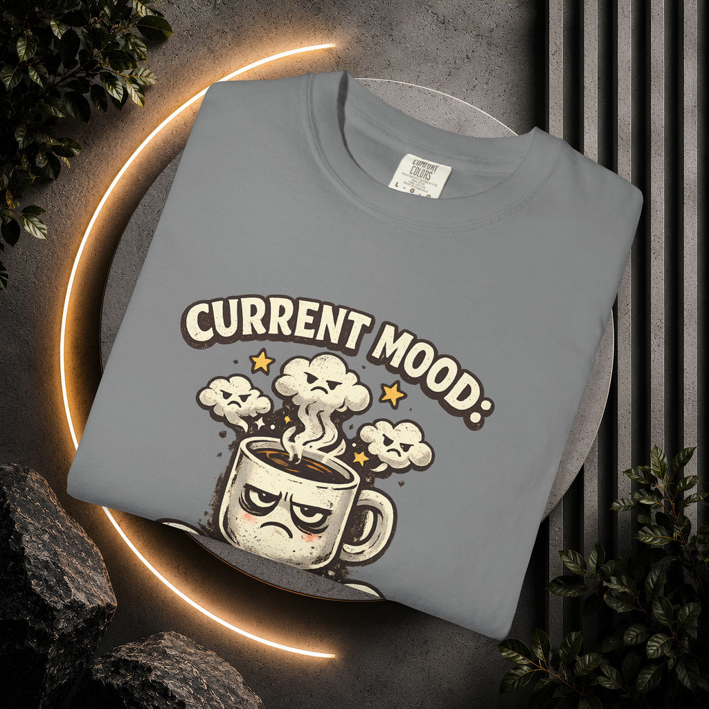 Coffee T-Shirt — "Current Mood: Brewed" Graphic Tee