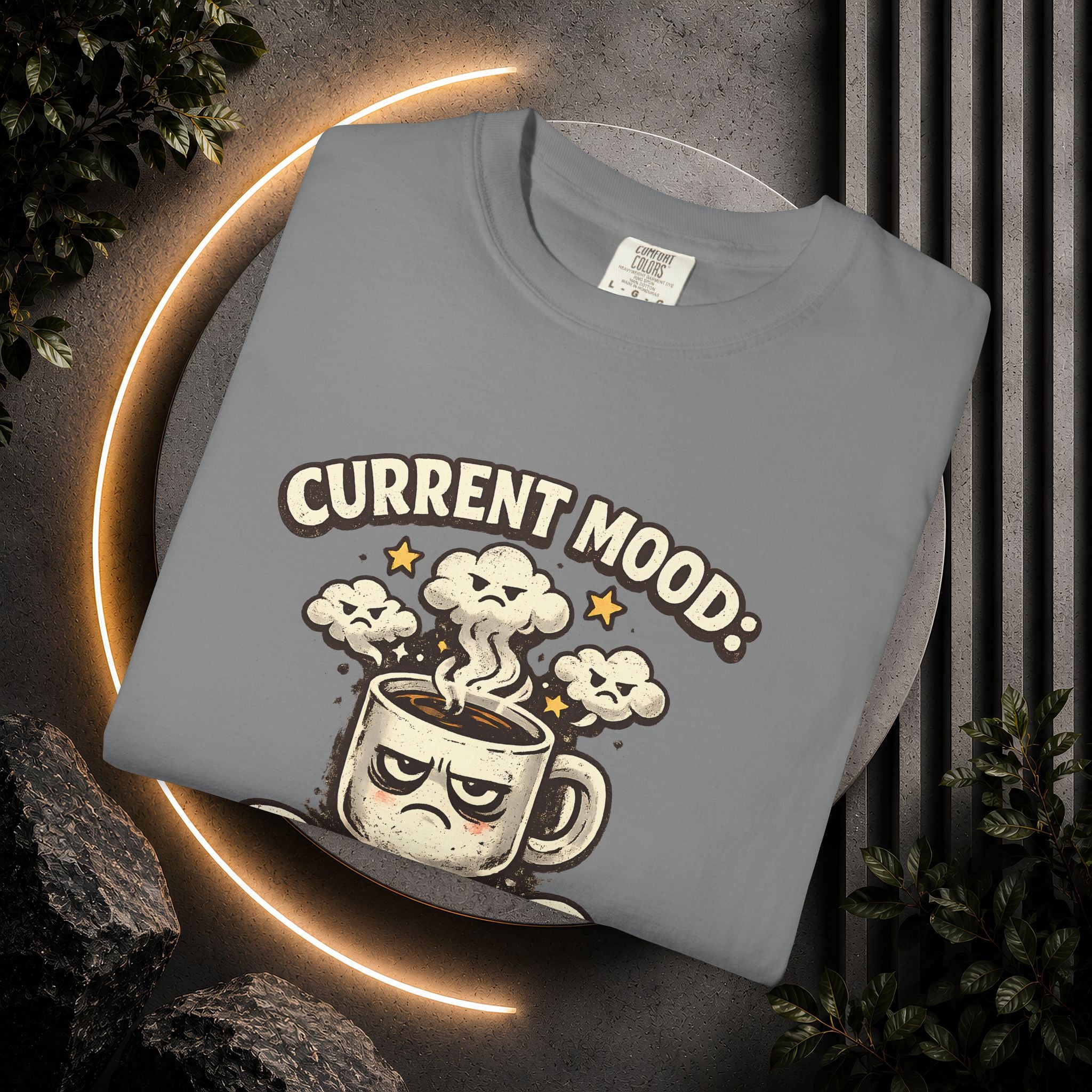 Coffee T-Shirt — "Current Mood: Brewed" Graphic Tee