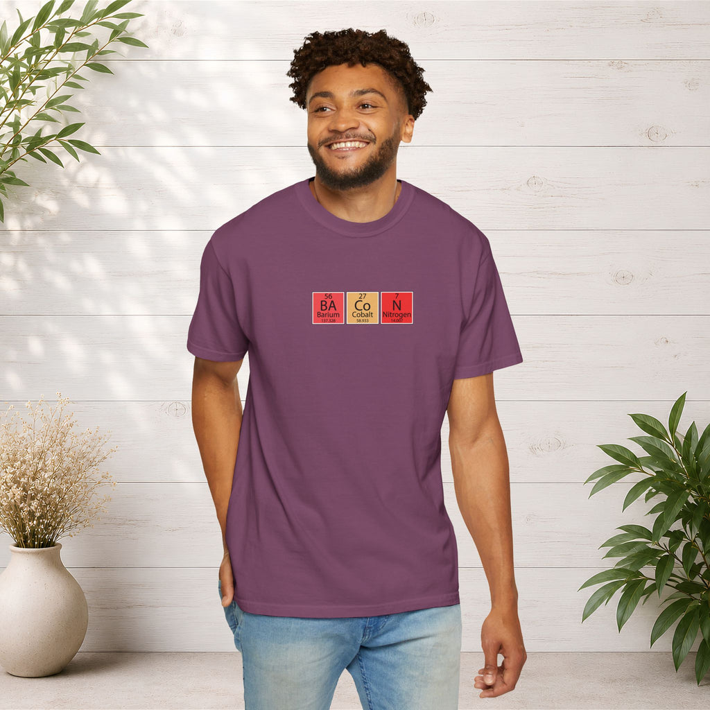 Bacon Chemistry T-Shirt — Periodic Table Style Food Graphic Tee