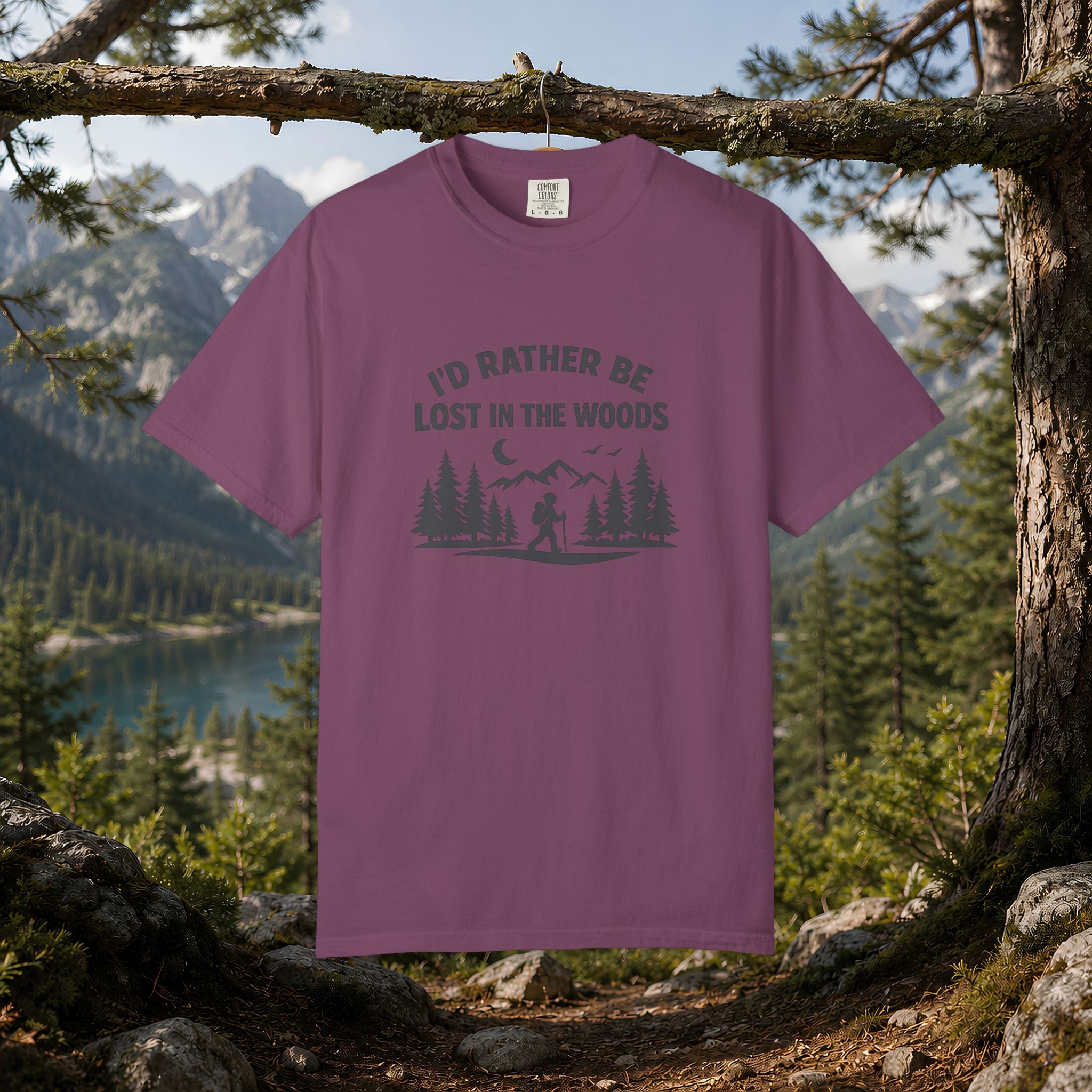 I'd Rather Be Lost In The Woods T-Shirt — Hiking Nature Graphic Tee