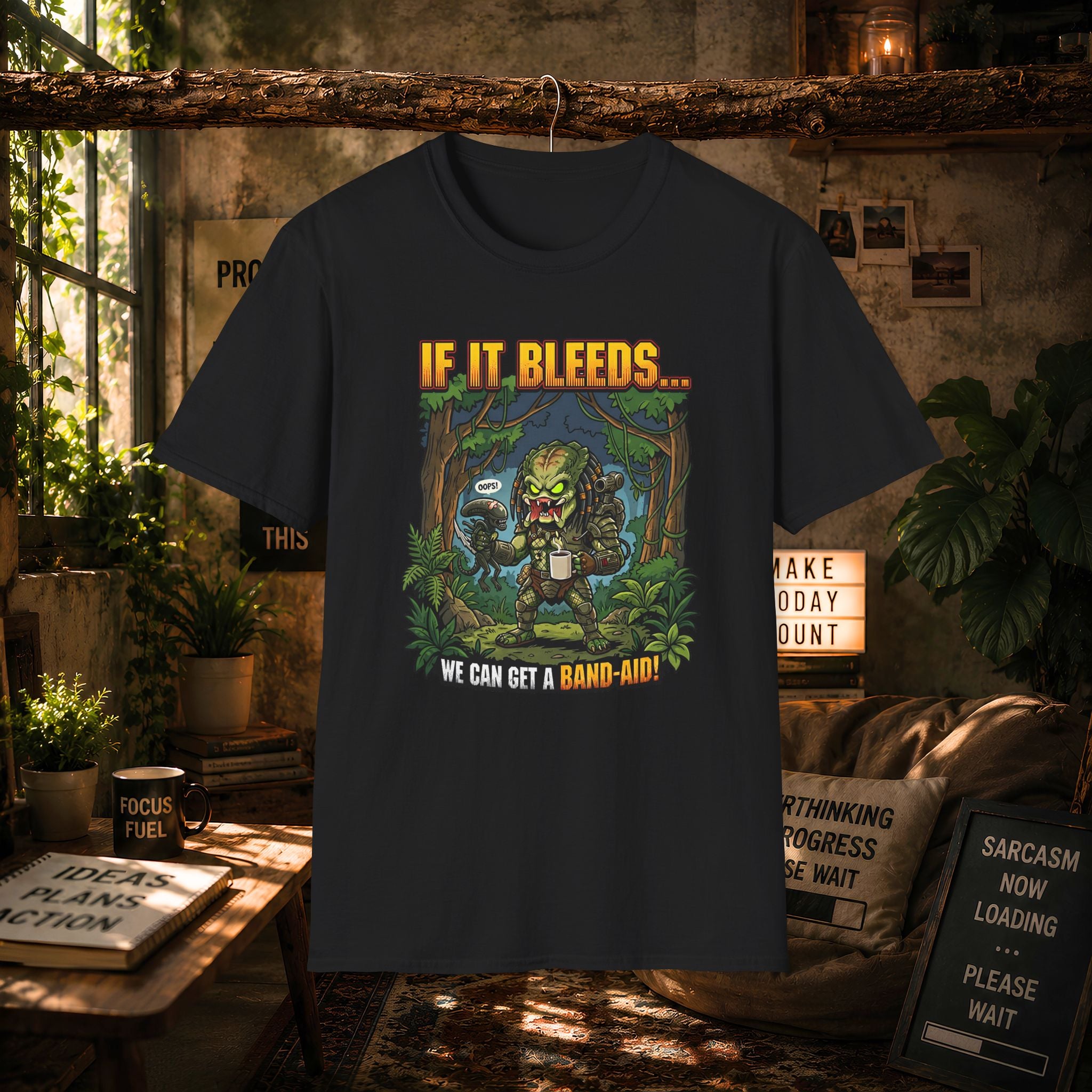 Predator "If It Bleeds" Forest Design T-Shirt | Horror Movie Character